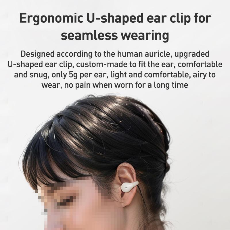 Langsdom TS03 Pro draadloze Bluetooth clip-on-oortelefoon (beige) 4/7
