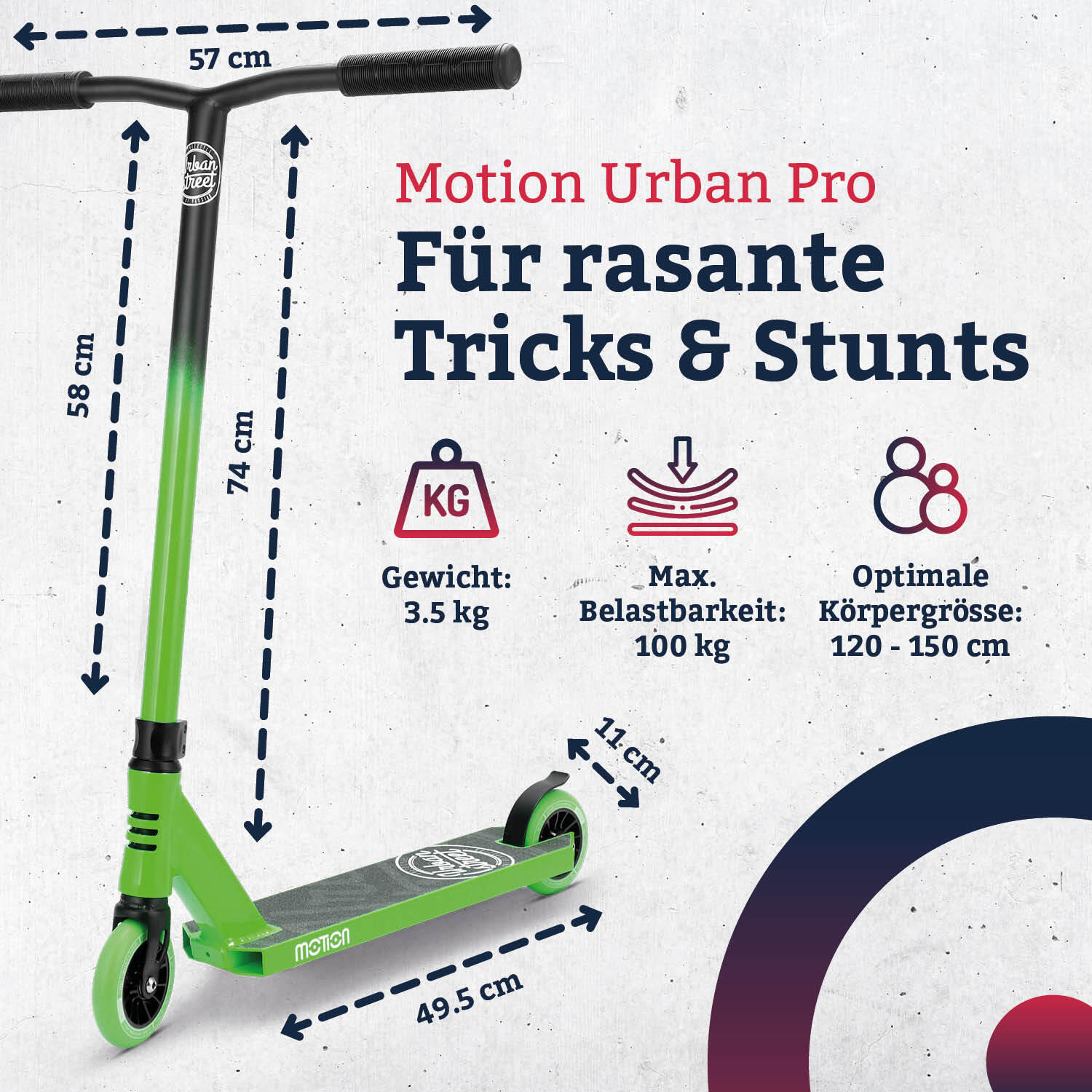 Freestyle Scooter  Urban Pro  -grün 3/7