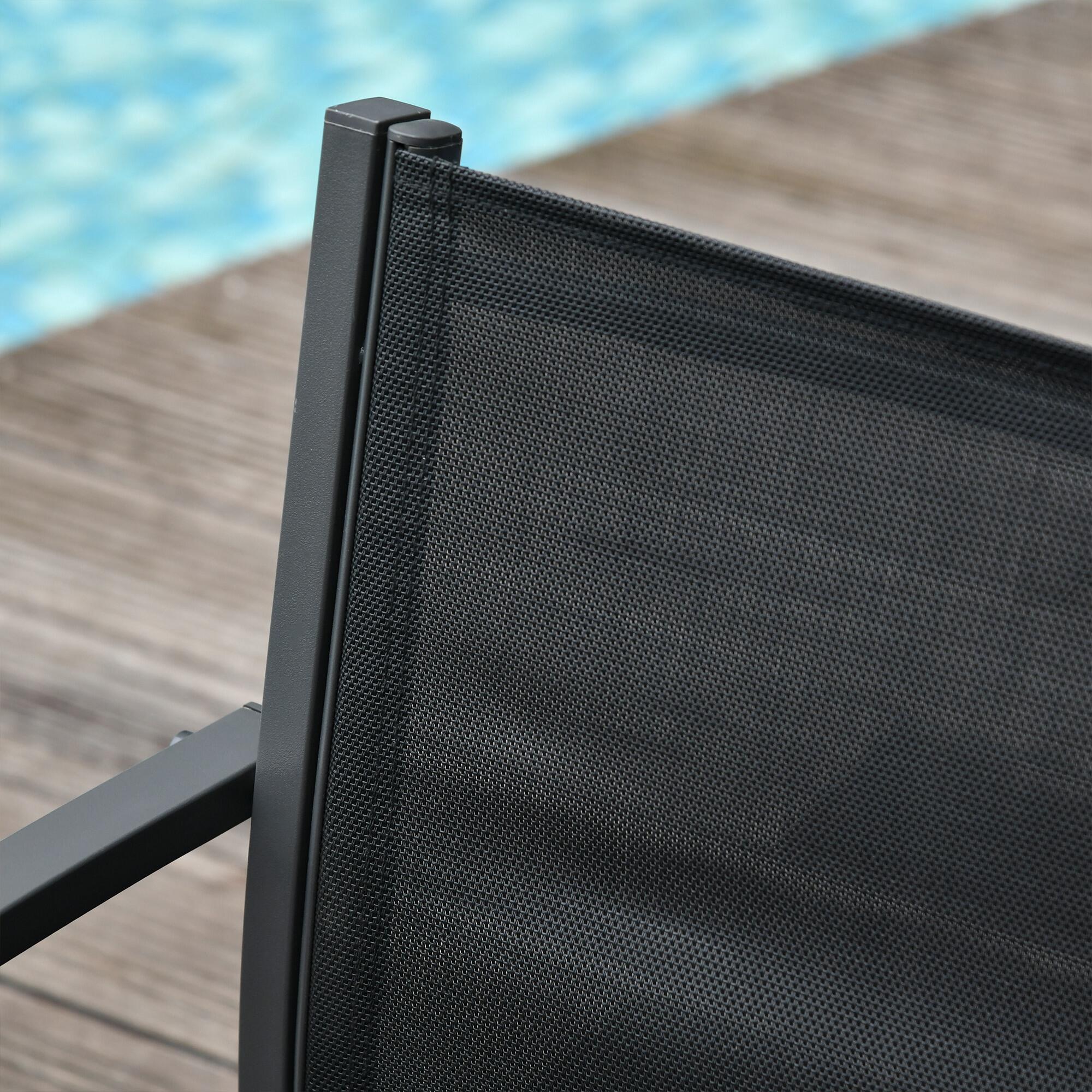 Conjunto de móveis de jardim preto Outsunny 6/7