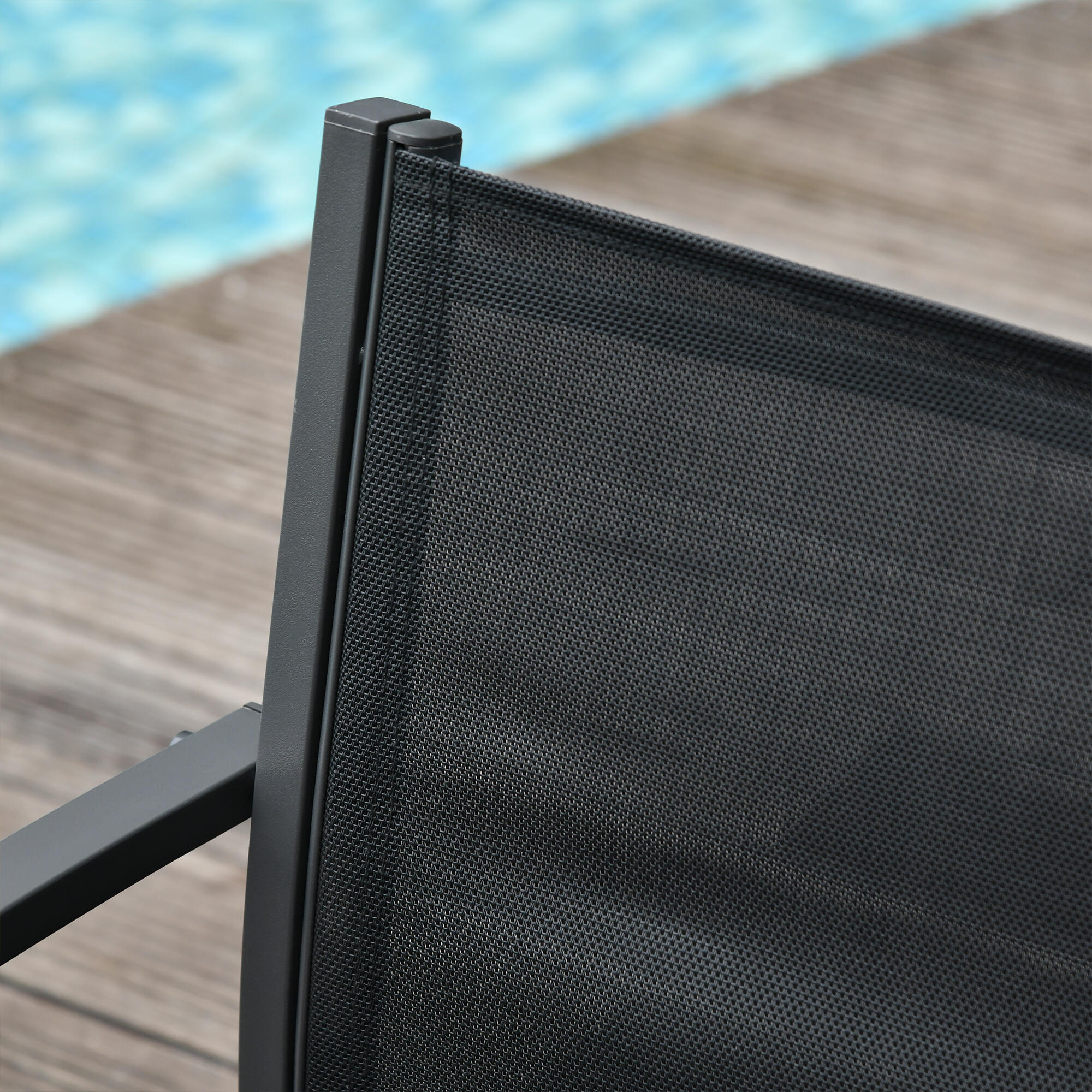 Conjunto de móveis de jardim preto Outsunny 4/7