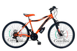 Vélo Enfant VTT Canellini VORTEX 26" 18V - Orange/Noir