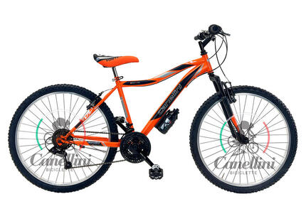 Vélo Enfant VTT Canellini VORTEX 26" 18V - Orange/Noir