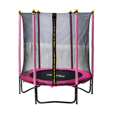 Trampolino per bambini 140 Plus con rete rosa