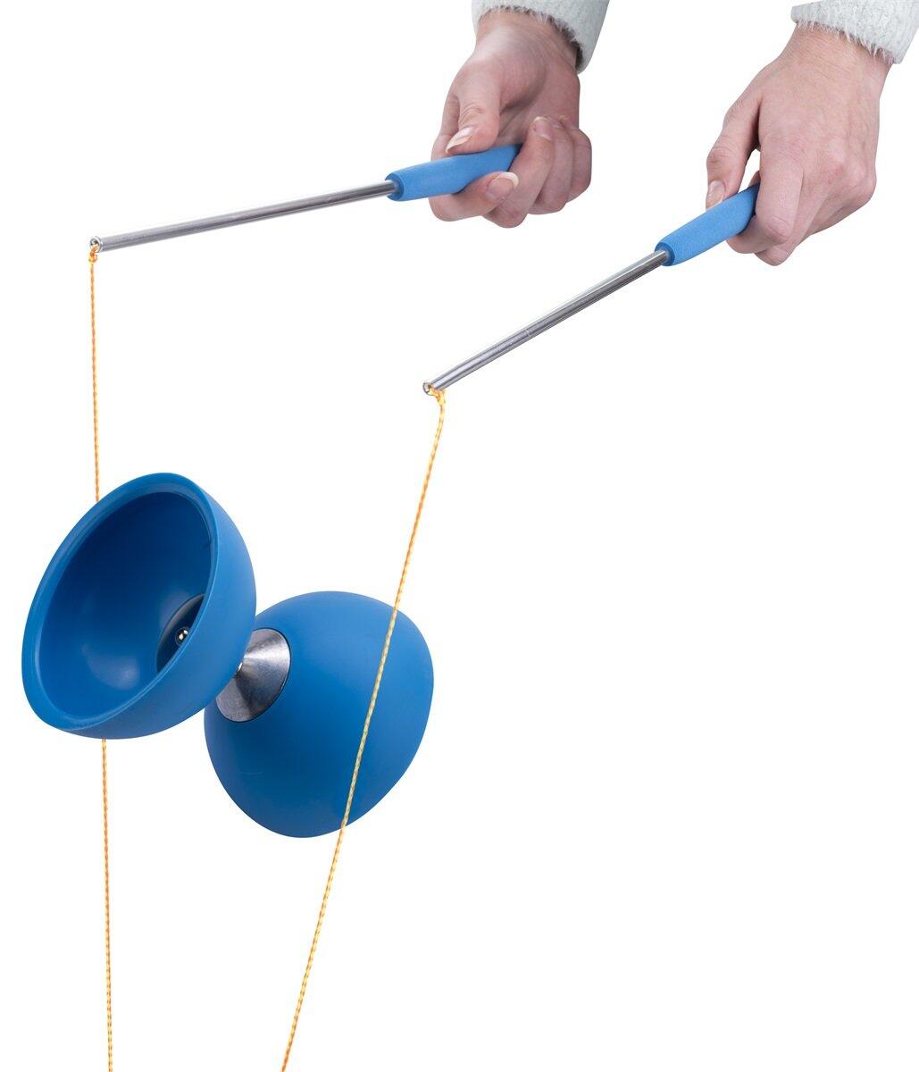Diábolo profissional azul + varas de alumínio – rotação estável, resistente 2/3