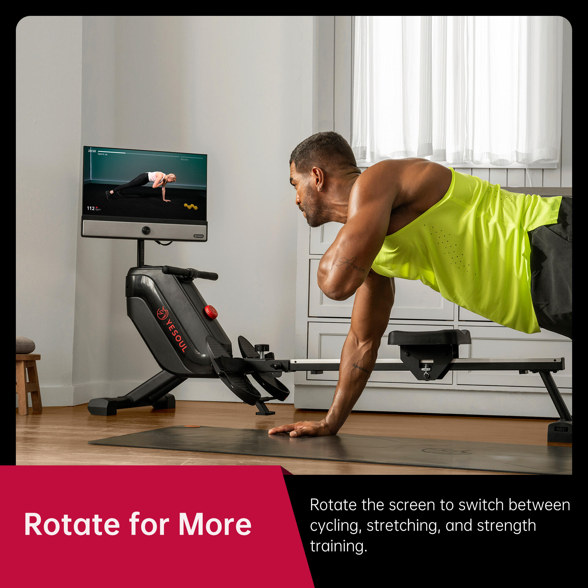 Rameur pliable YESOUL R1 Plus avec écran LED-FHD 21,5" 6/7