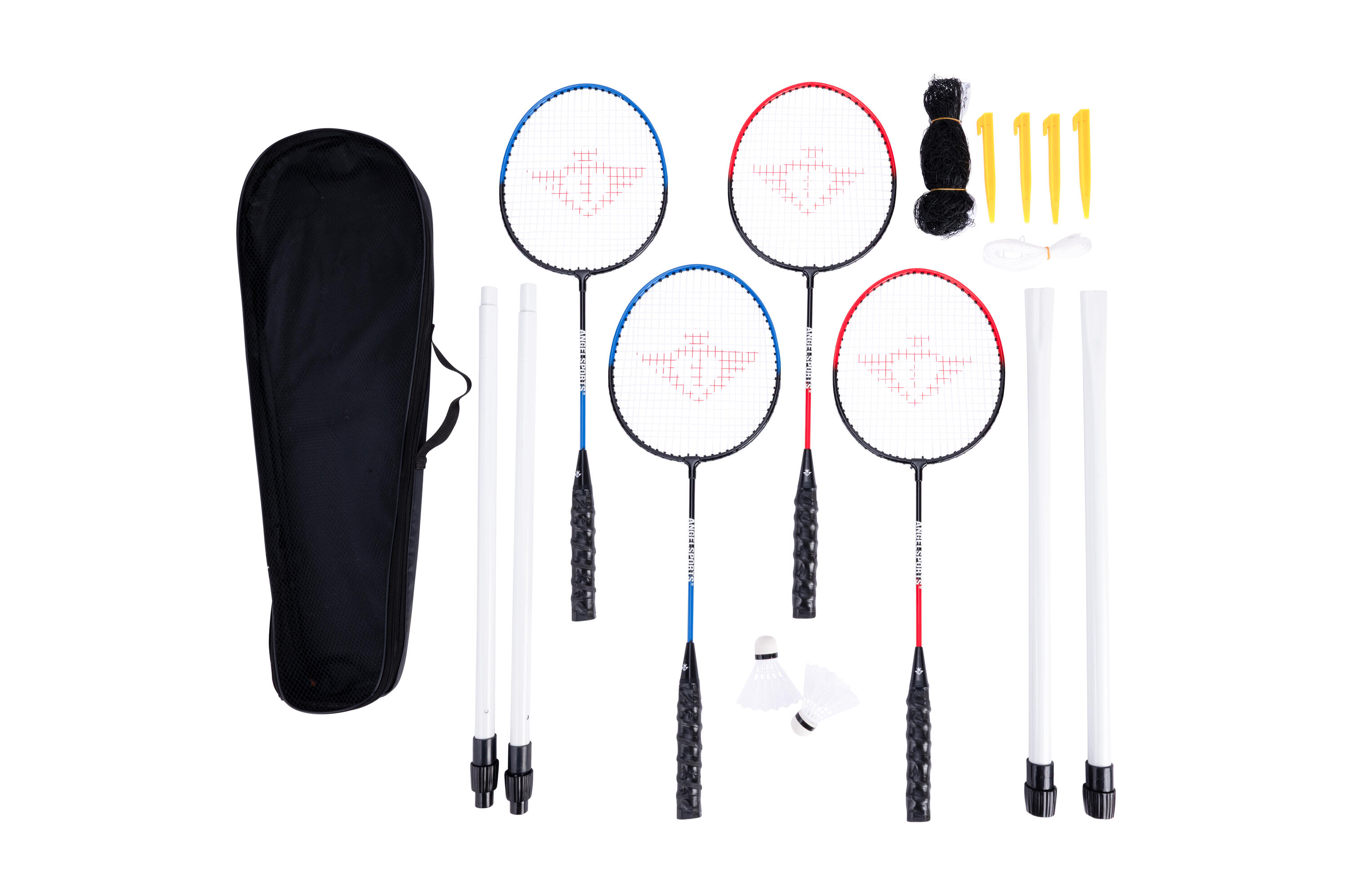 Set de bádminton Engelhart con red portátil para 4 jugadores 3/4