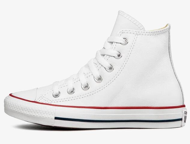 Calçado Converse Chuck Taylor HI Leather, Branco, Unissex 7/7