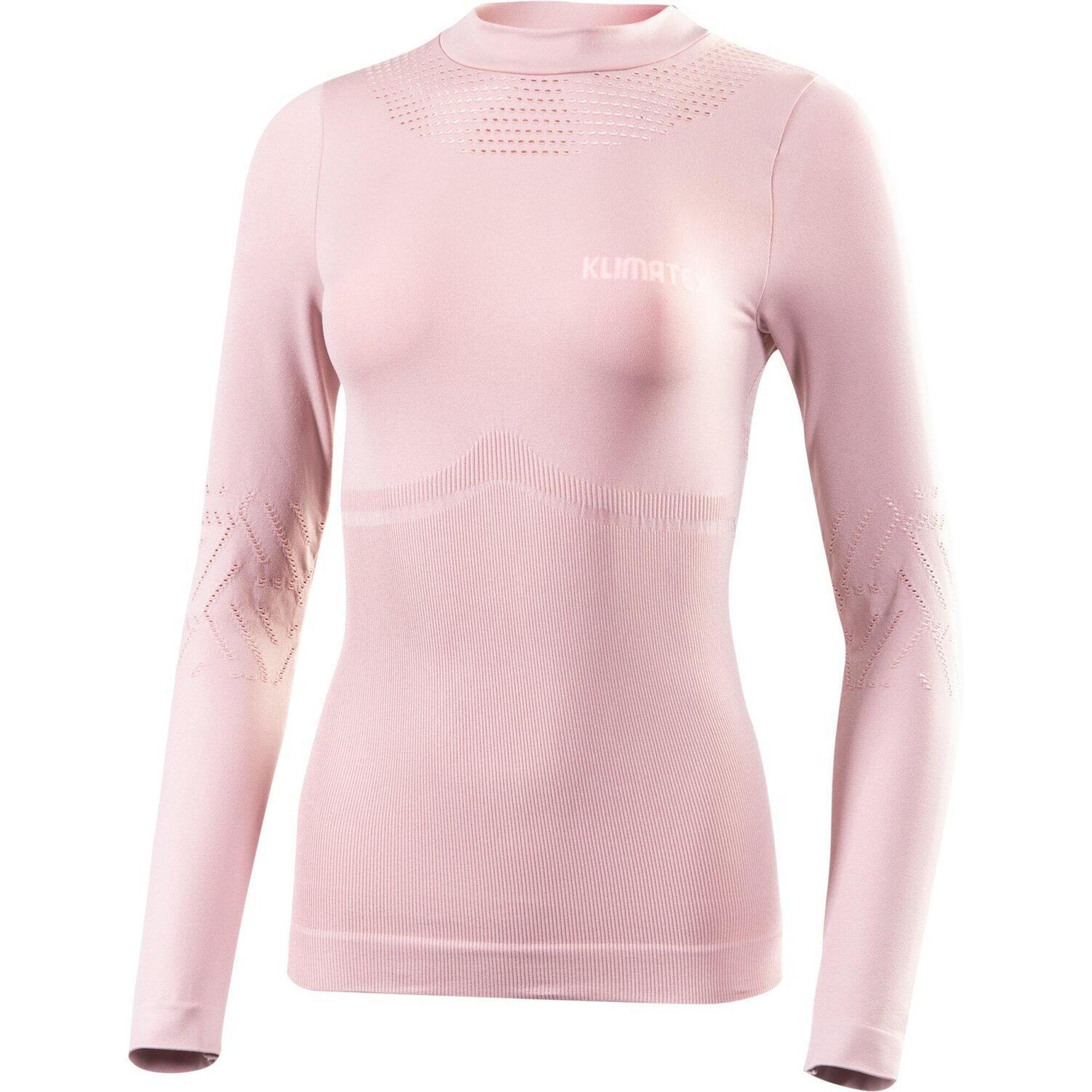 Climaqx - Klimatex Marinara T-shirt Femme Sans Couture Manches Longues Col Montant M Rose - Chemise Manches Courtes - Rose - Decathlon