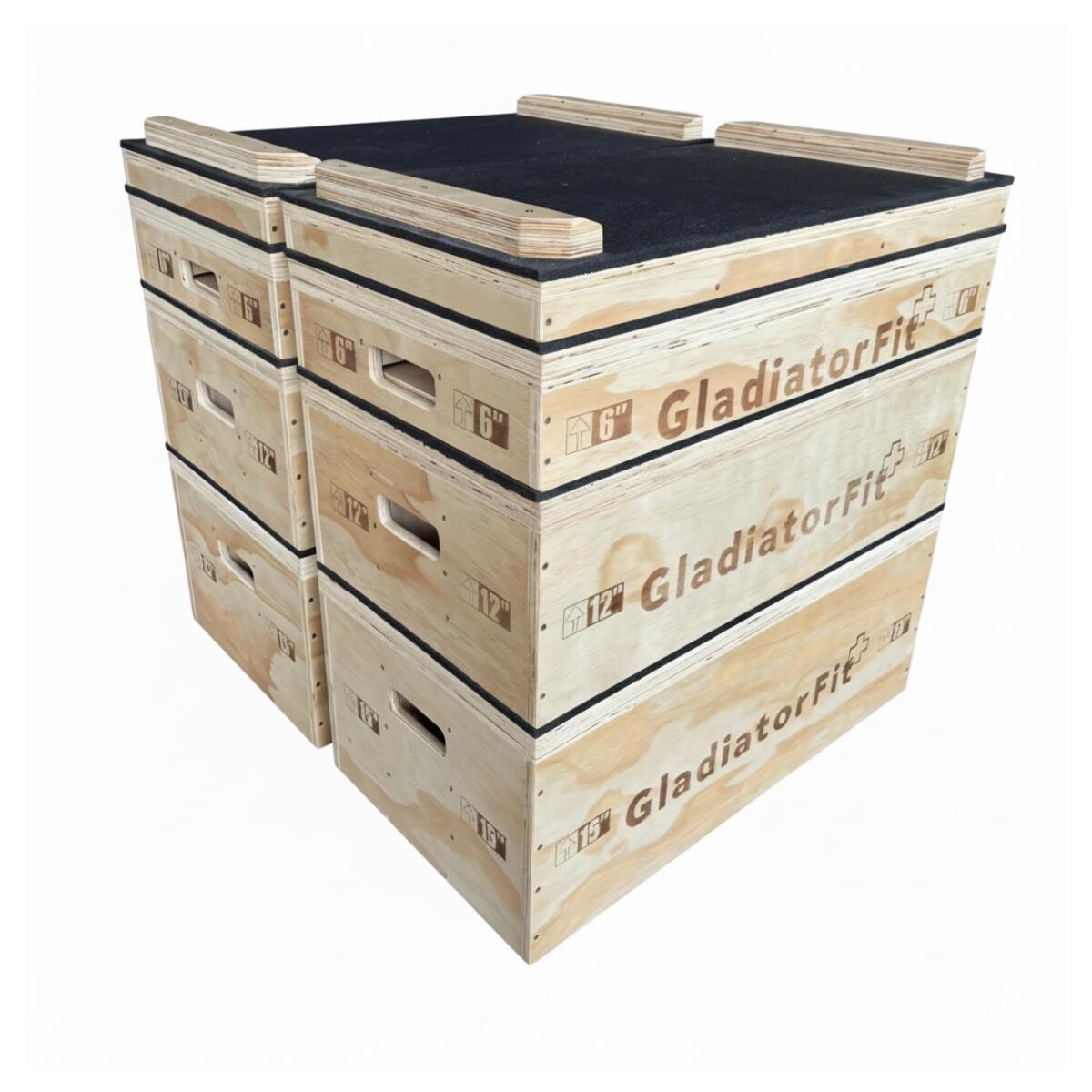Stackable wooden Jerk Blocks GladiatorFit (set of 2) 1/3