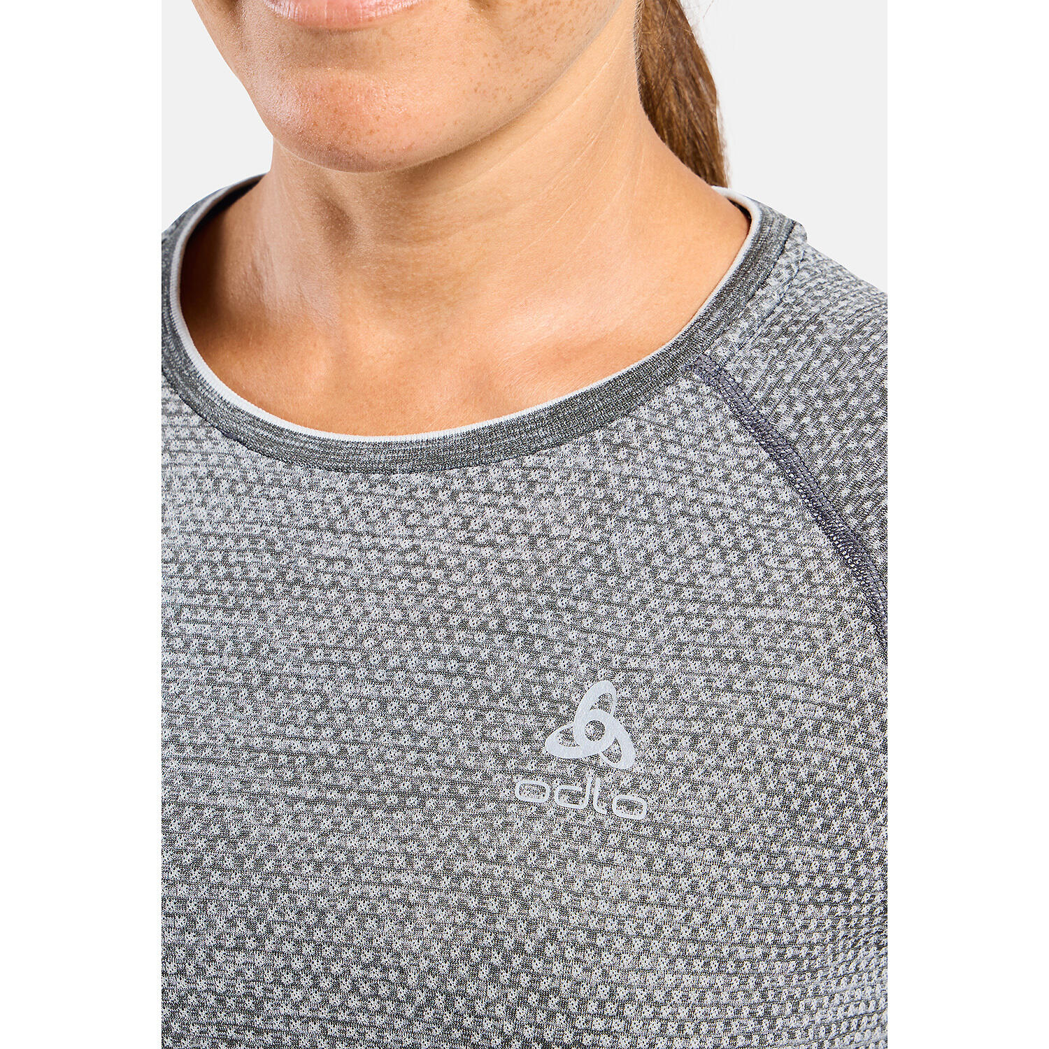 Maillot Manches Courtes Odlo Essential Seamless Gris Femme 5/5