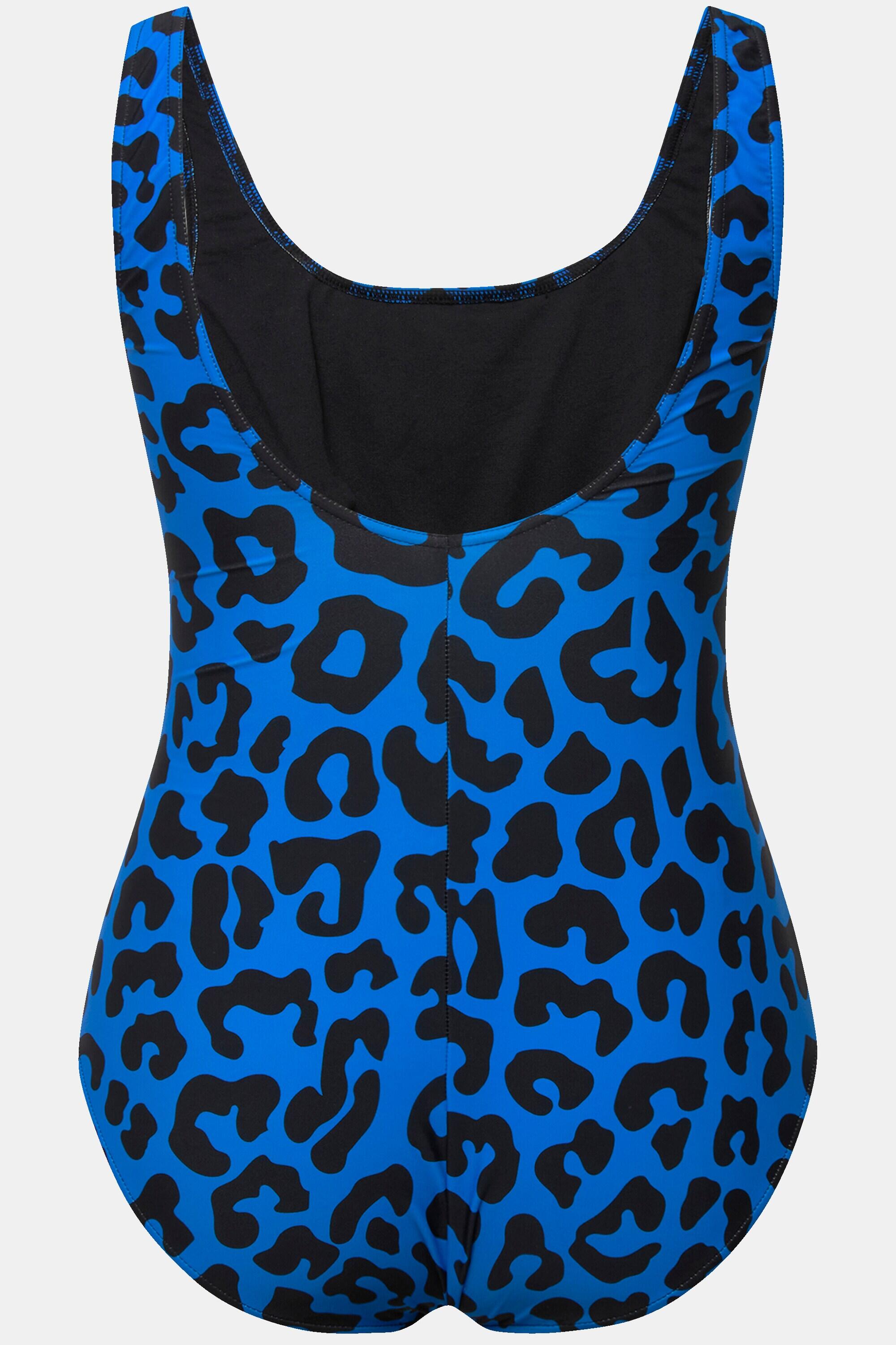 Femme Maillot de bain sans bonnets souples. Décolleté rond et motif léopard 6/6