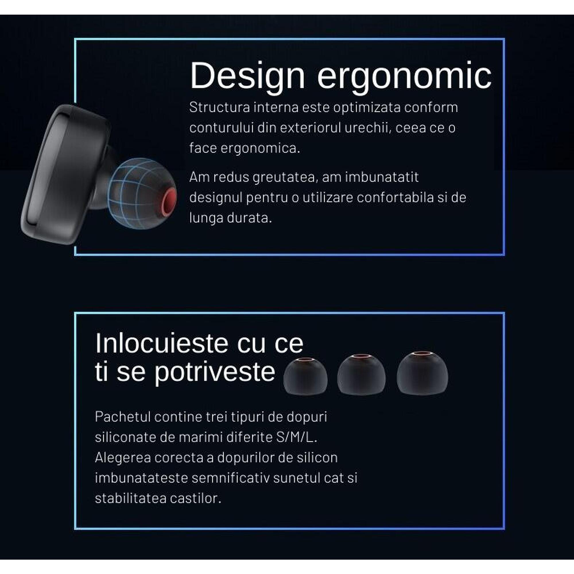 Casti Bluetooth 5.1 si Boxa portabila, Wireless, Handsfree, Touch