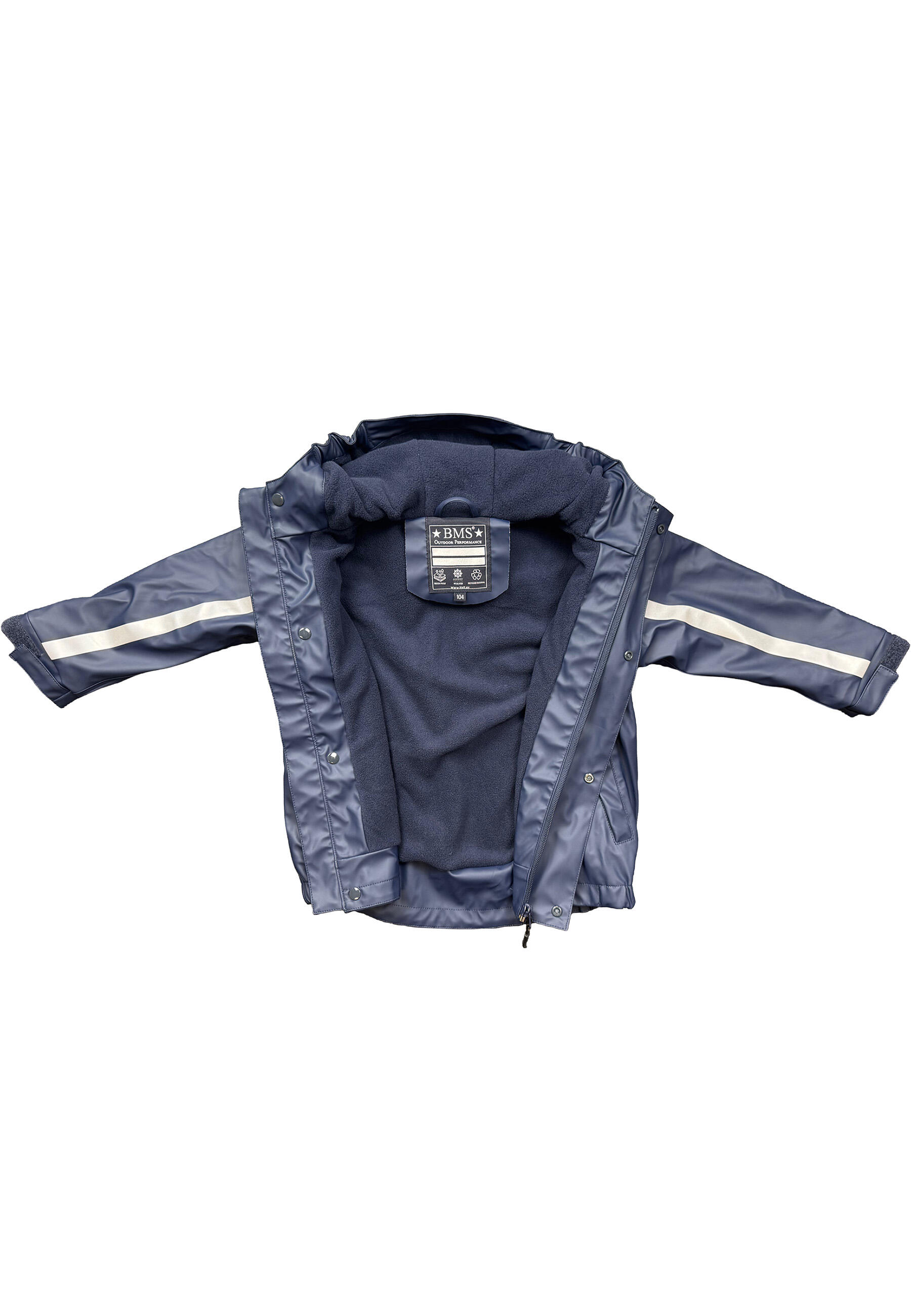 BMS gefütterte Regenjacke für Kinder mit Fleece 3/6