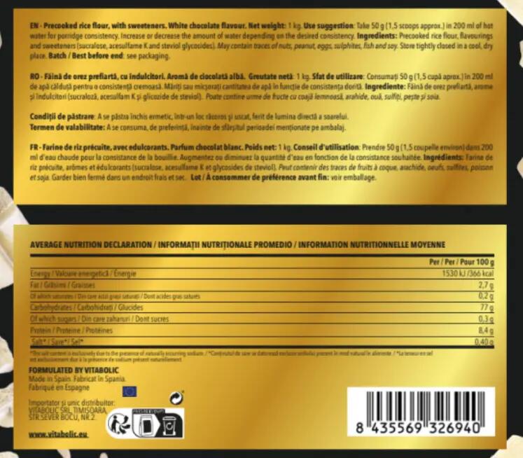 Krémes instant rizs Stracciatella 1kg 2/2