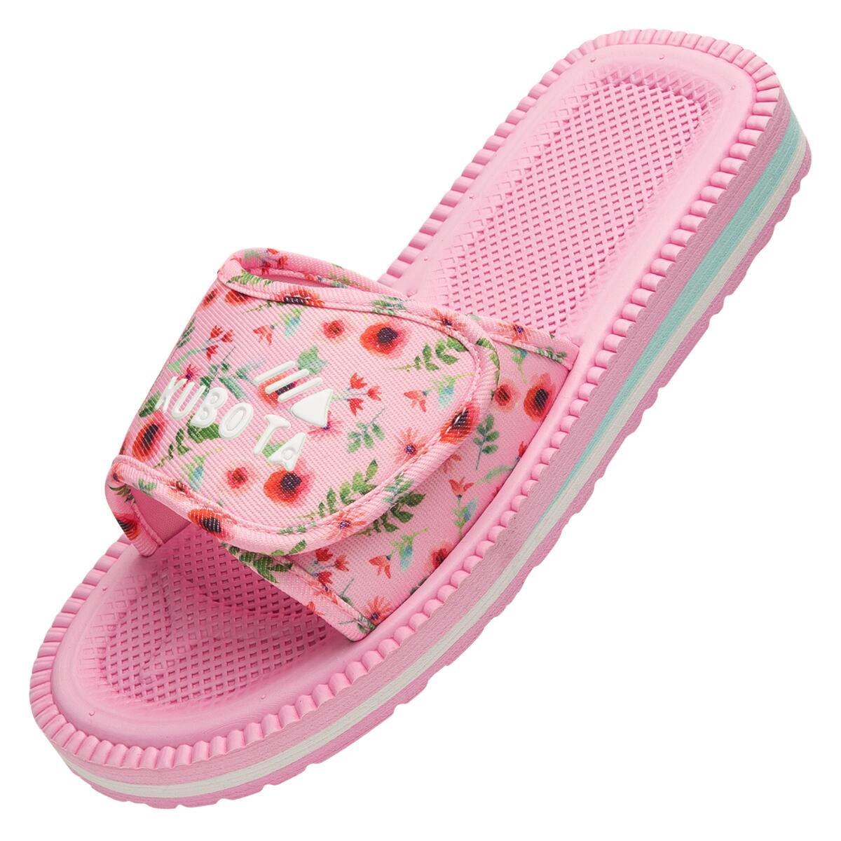 Kubota - Kubota Claquettes À Scratch Femme Chaussures - Chaussons - Rose - Decathlon