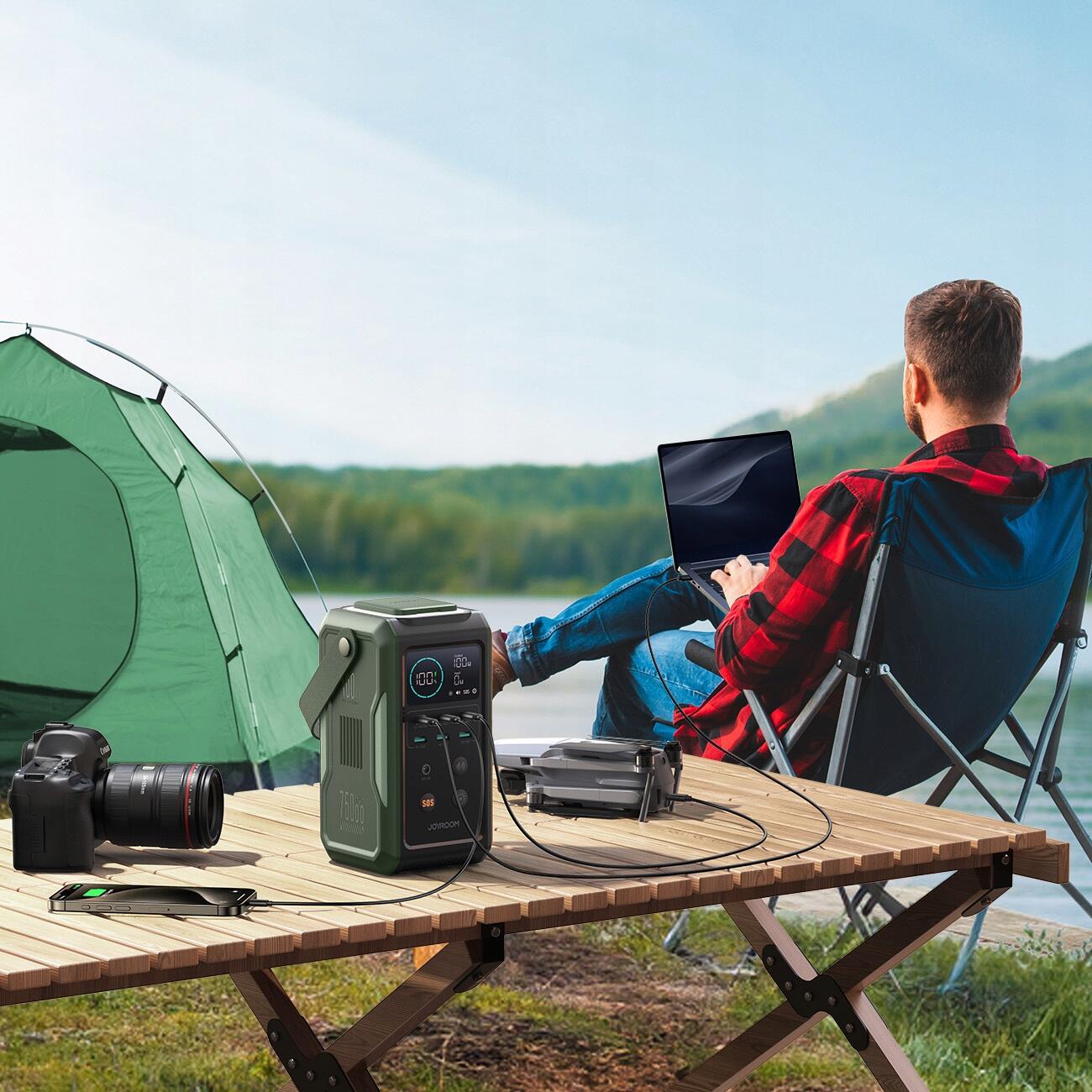 Joyroom powerbank 75000mah stacja ładowania 100w 3xusb-c 3xusb-a z latarką 3/7