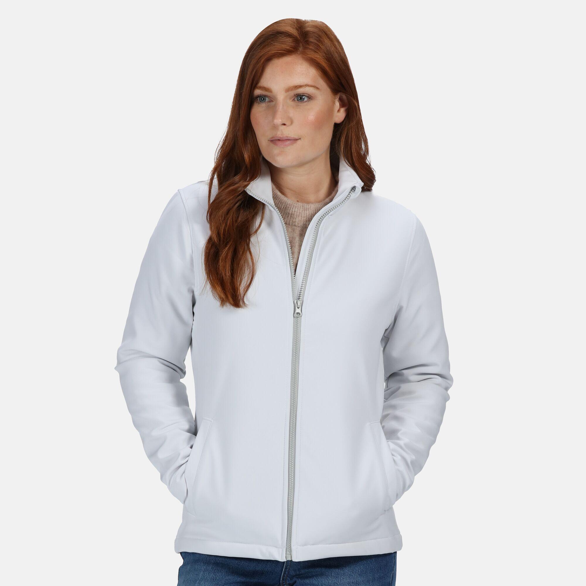 Womens/Ladies Ablaze Printable Softshell Jacket (White/Light Steel) 2/4