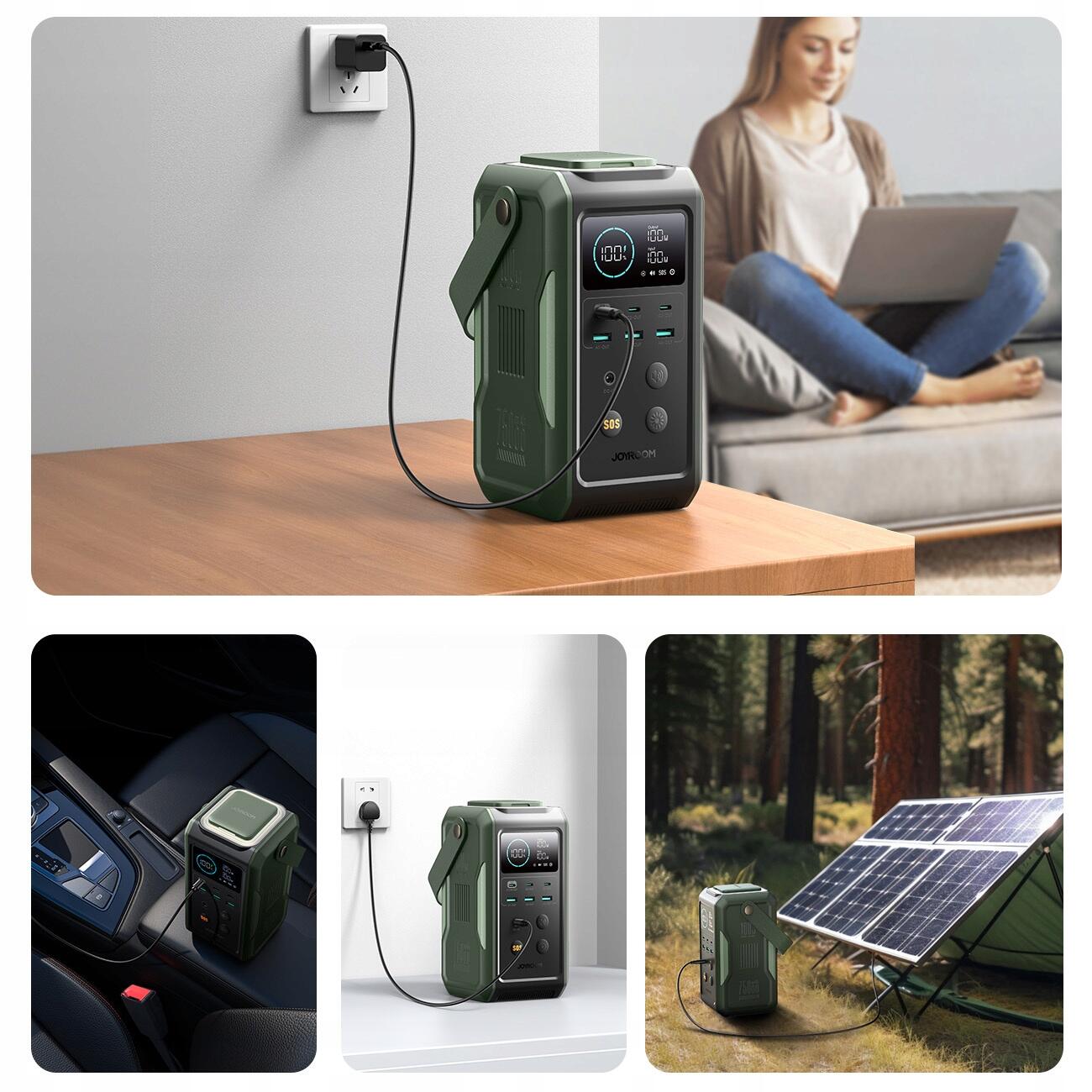 Joyroom powerbank 75000mah stacja ładowania 100w 3xusb-c 3xusb-a z latarką 2/7