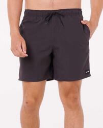 Short de bain Homme 17" volley élastique en tissu extensible Noir