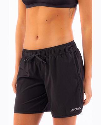 Dames zwemshorts 7" comfortabel en duurzaam zwart