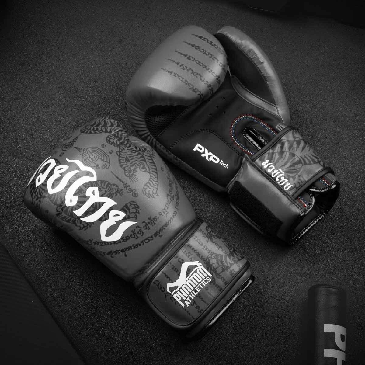 Phantom Boxhandschuhe Muay Thai Grau 16OZ 5/7