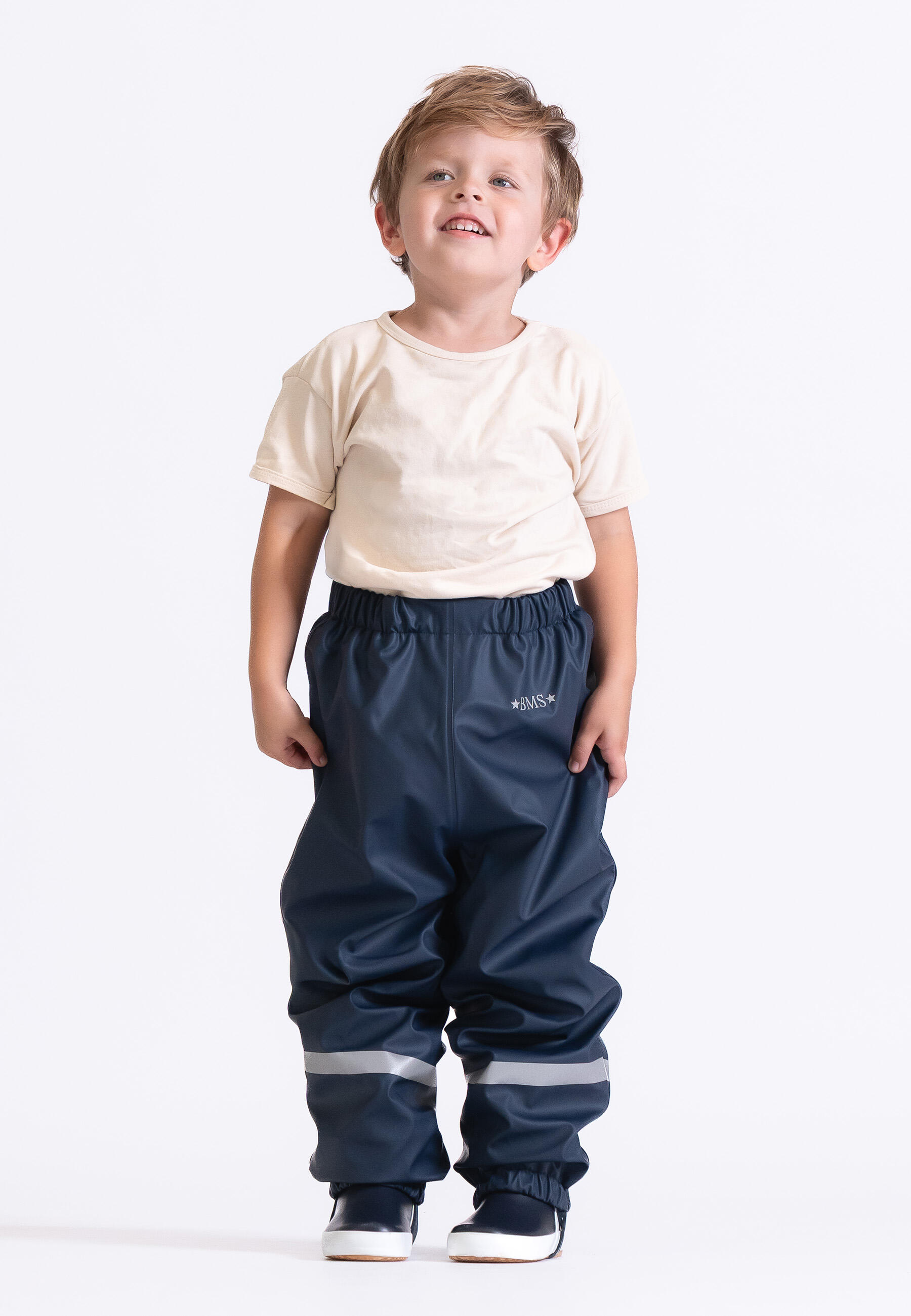 BMS gefütterte Regenhose für Kinder mit Fleece 3/4