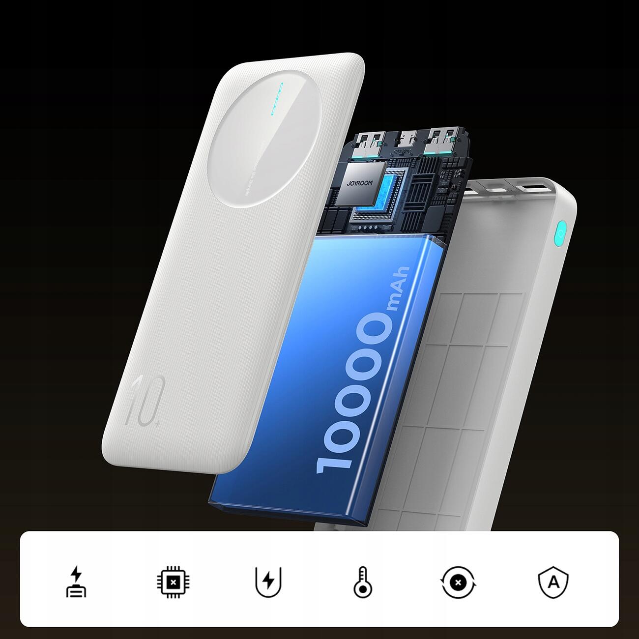 Joyroom Power bank 10000mah 2.4a 2x usb-a 1x usb-c podróżny powerbank 6/7