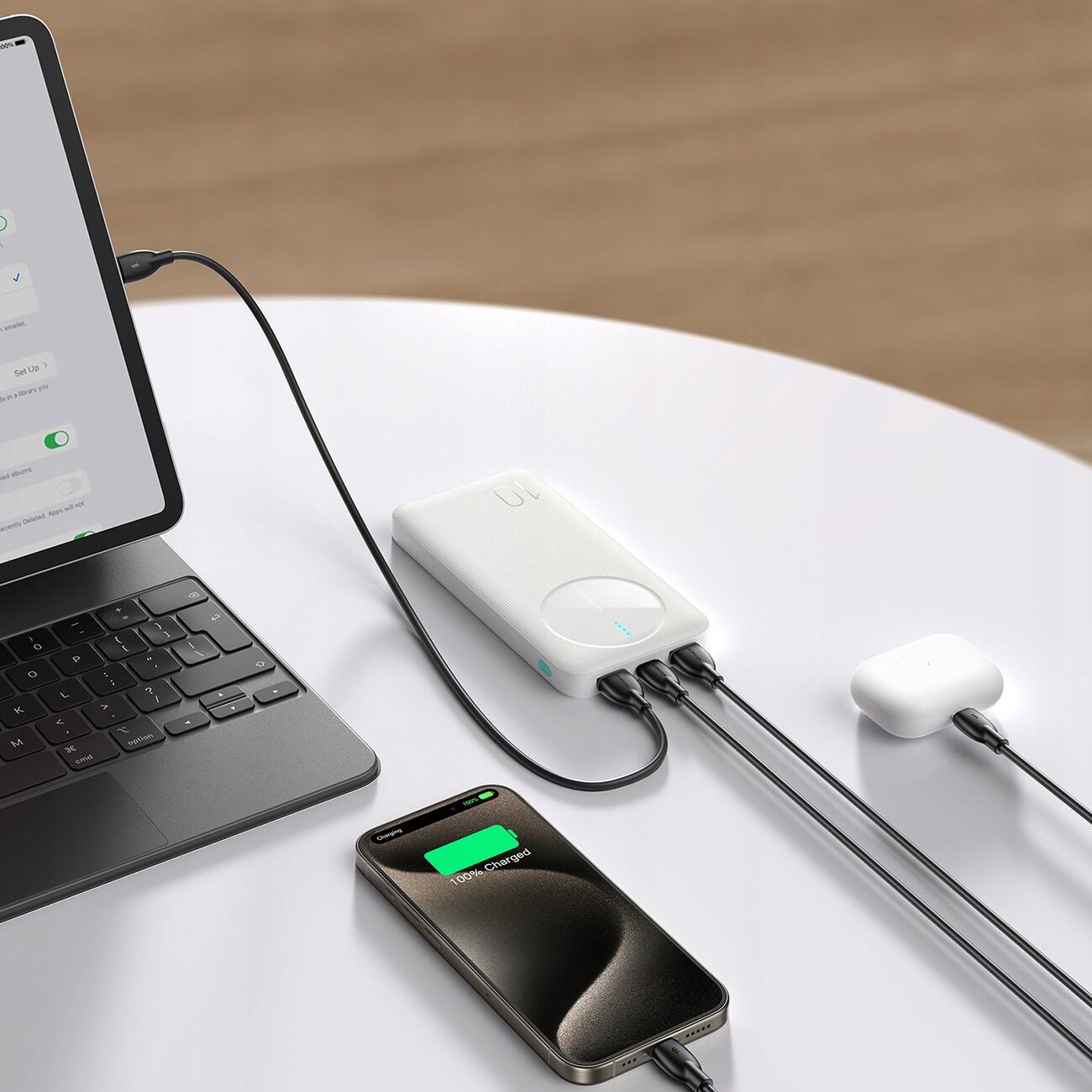 Joyroom Power bank 10000mah 2.4a 2x usb-a 1x usb-c podróżny powerbank 5/7