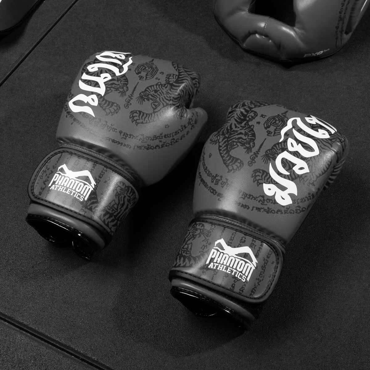 Phantom Gants de Boxe Muay Thaï Gris 16OZ 9/13