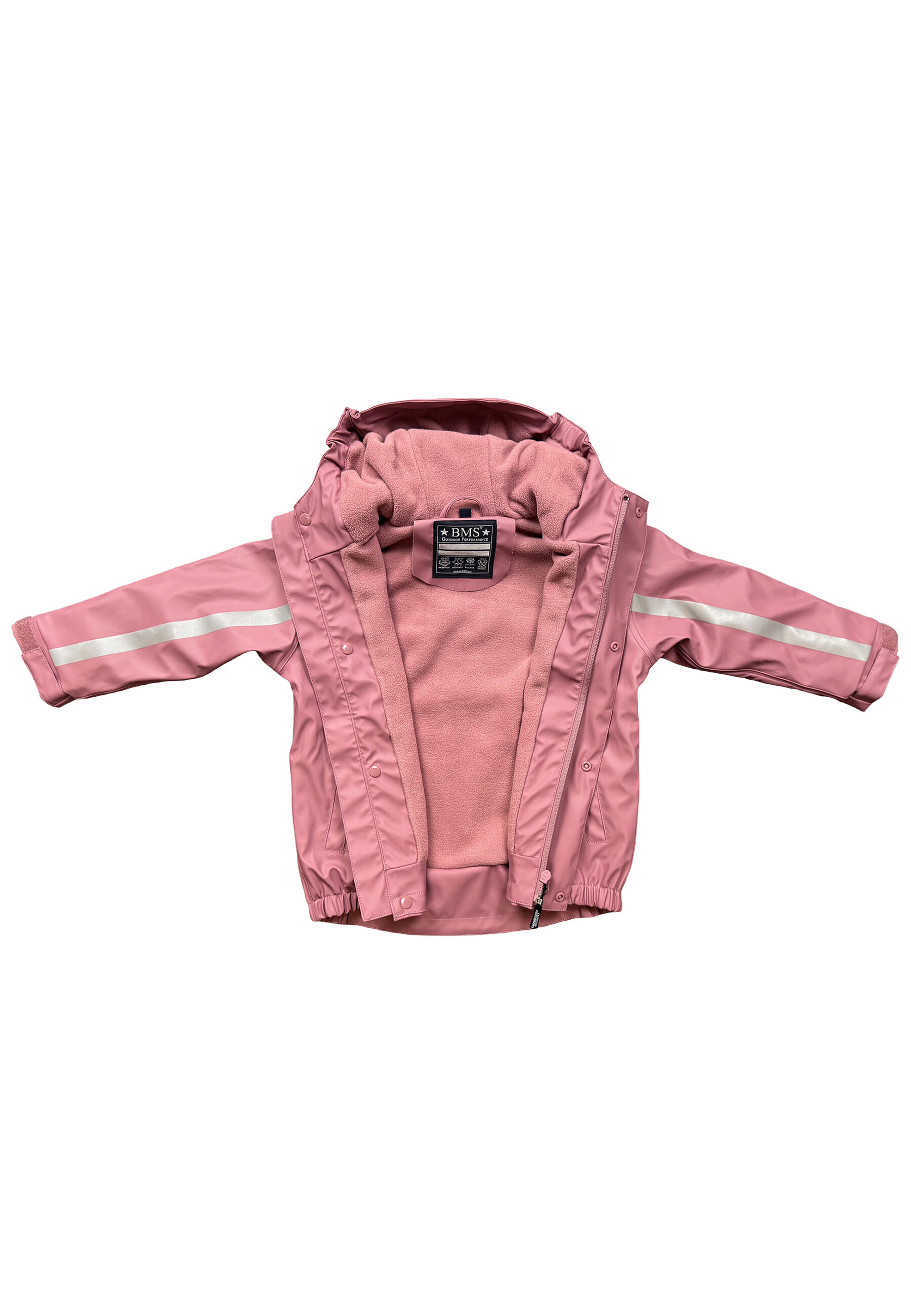 BMS gefütterte Regenjacke für Kinder mit Fleece 3/6