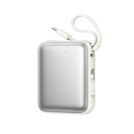 Powerbank joyroom 10000mah 22.5w z wbudowanymi kablami usb-c i lightning