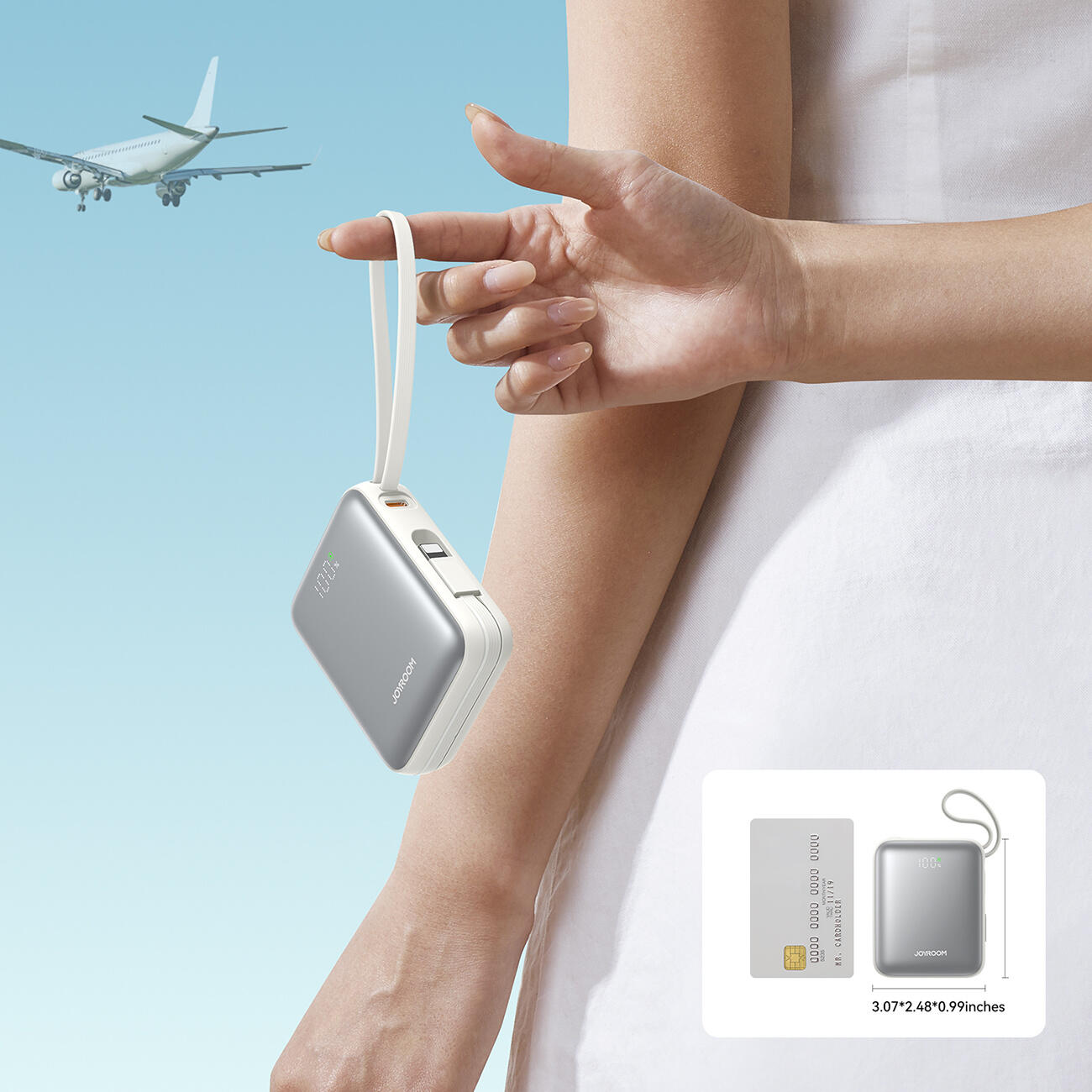 Powerbank joyroom 10000mah 22.5w z wbudowanymi kablami usb-c i lightning 7/7