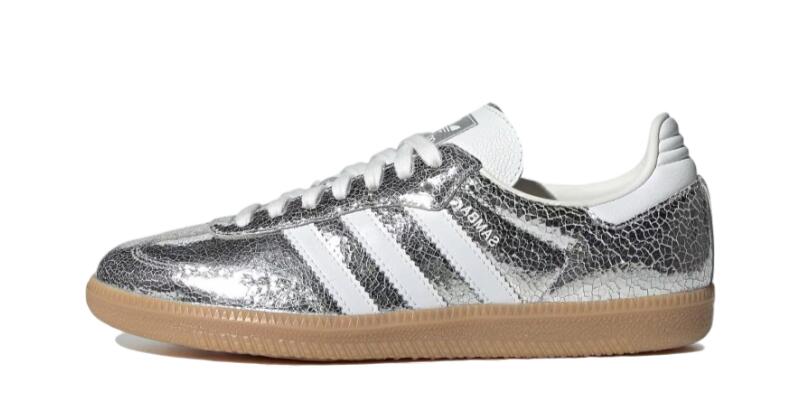 Samba OG Silver Metallic Cracked Leather - Taille : 39 1/3 EU 1/1