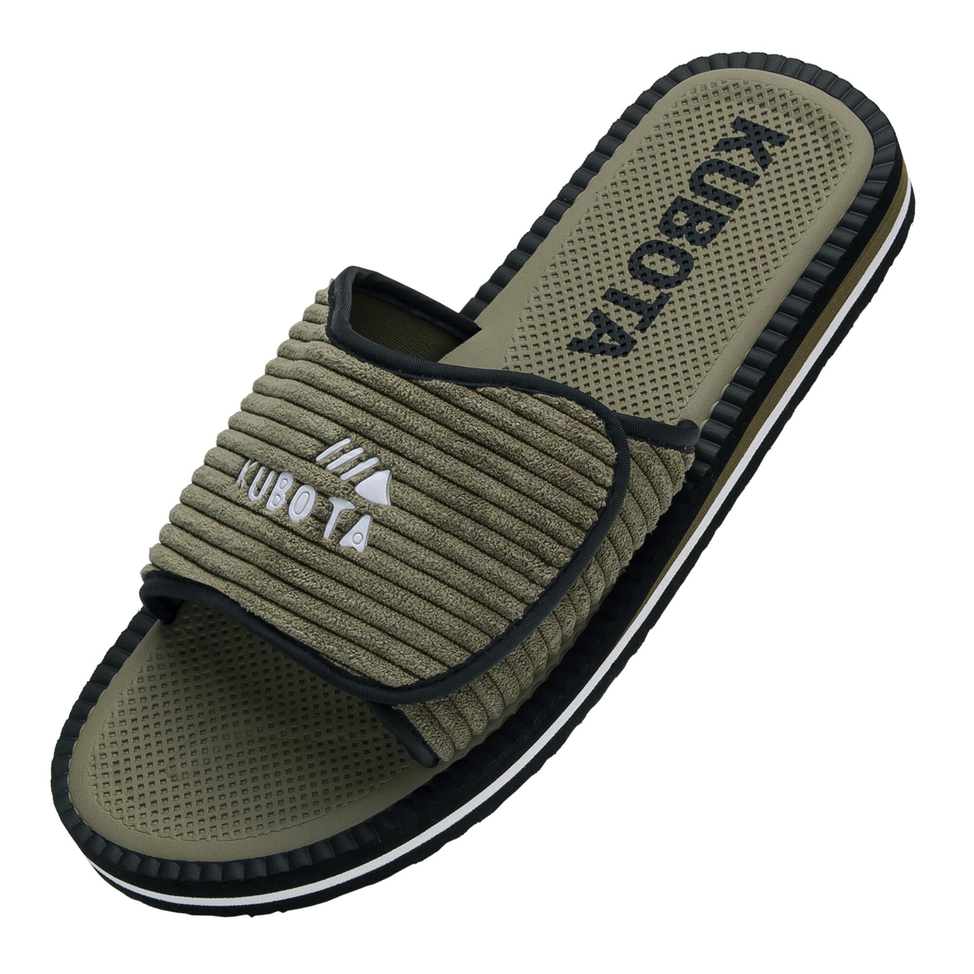 Kubota - Kubota Cord Claquettes À Scratch Homme Chaussures - Chaussons - Vert - Decathlon