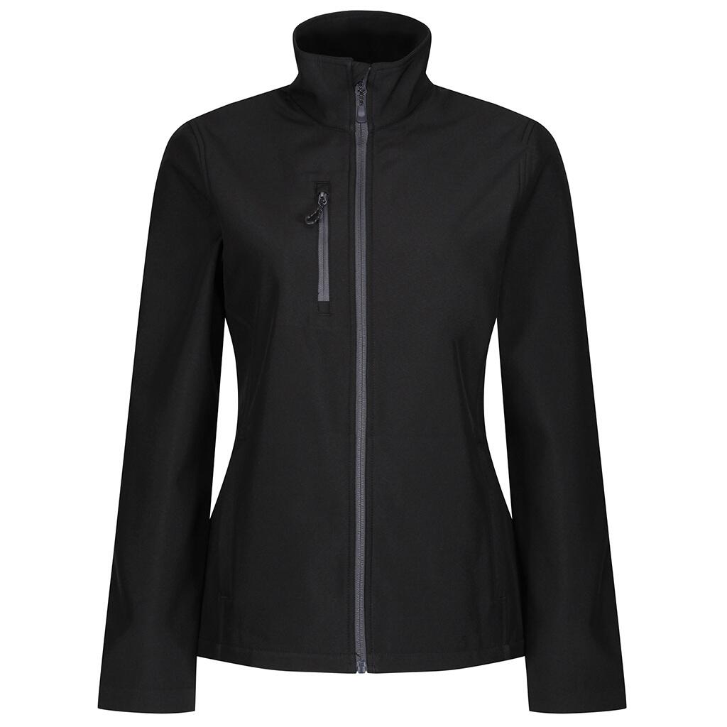 Womens/Ladies Honestly Made Recycled Soft Shell Jacket (Black) 1/4