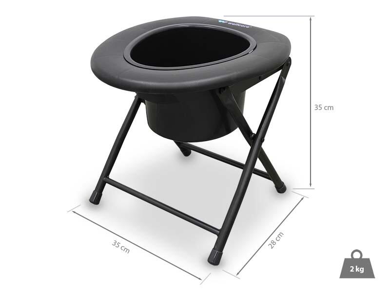 WC Portátil Plegable WELLCORE con Cubo y Tapa para Camping y Viajes 2/5