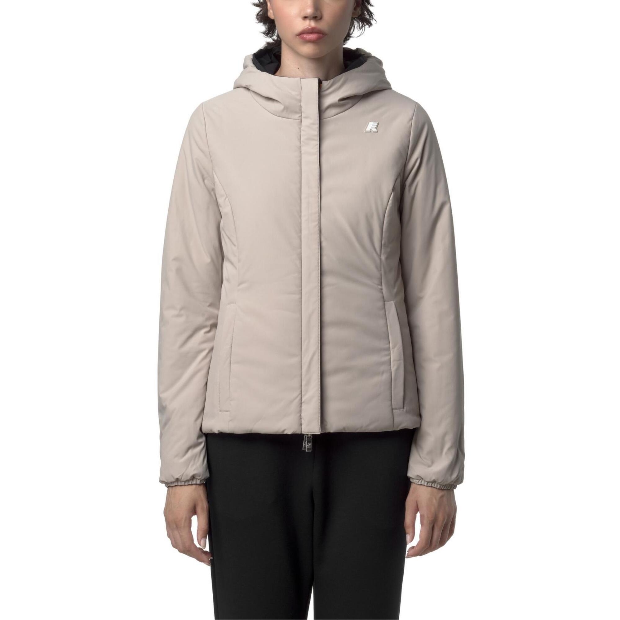 K-way - Giacca Donna Lily St Warm Reversible Impermeabile - Doudoune Synthétique - Beige|noir - Decathlon