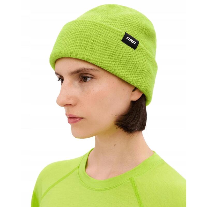 Căciulă alergare termală CEP Core Run Thermal Beanie | protecție vânt - lime