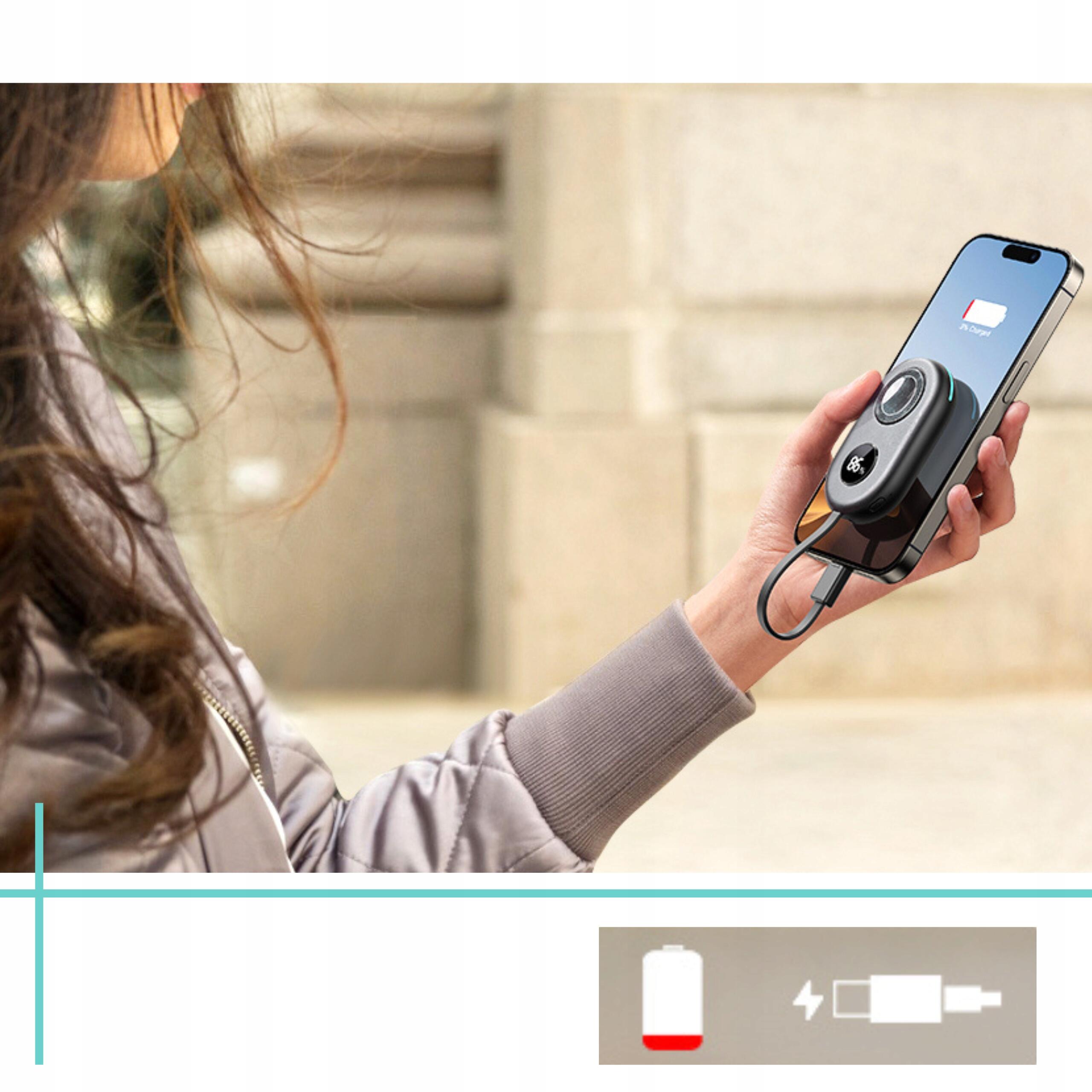Powerbank do apple watch joyroom ładowarka indukcyjna 3w z kablem usb-c 2/7