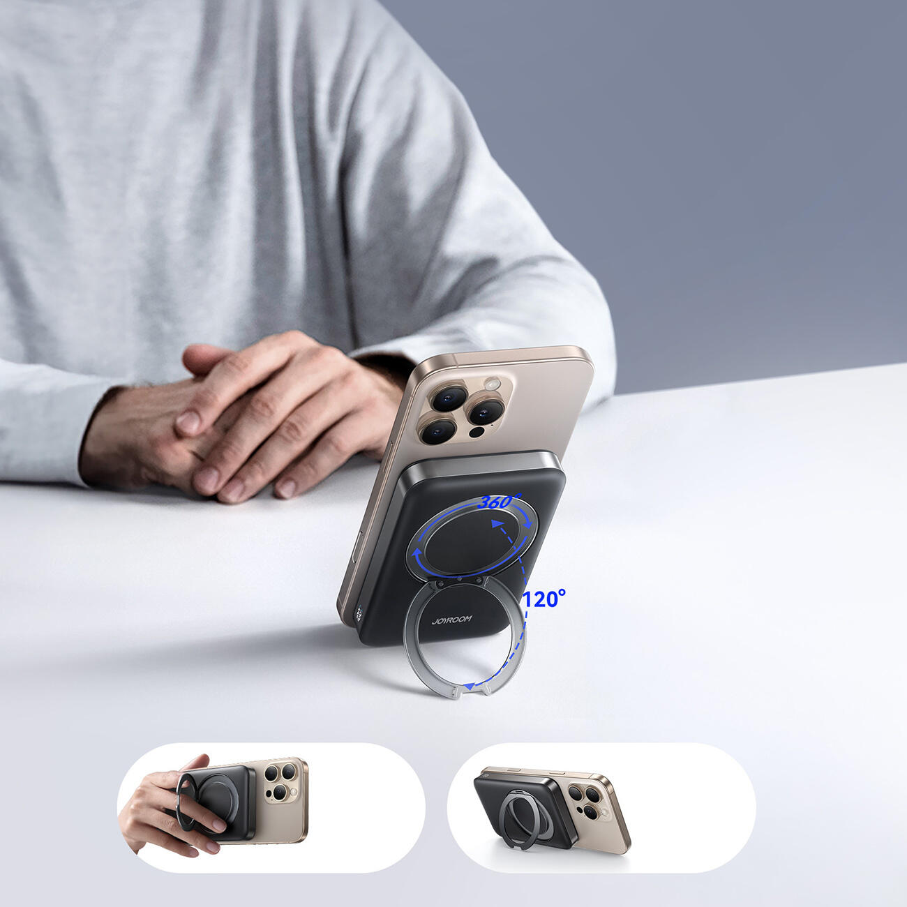 Powerbank Joyroom jr-pbm12 10000mah 22.5w kompatybilny z magsafe, z podstawką 4/7
