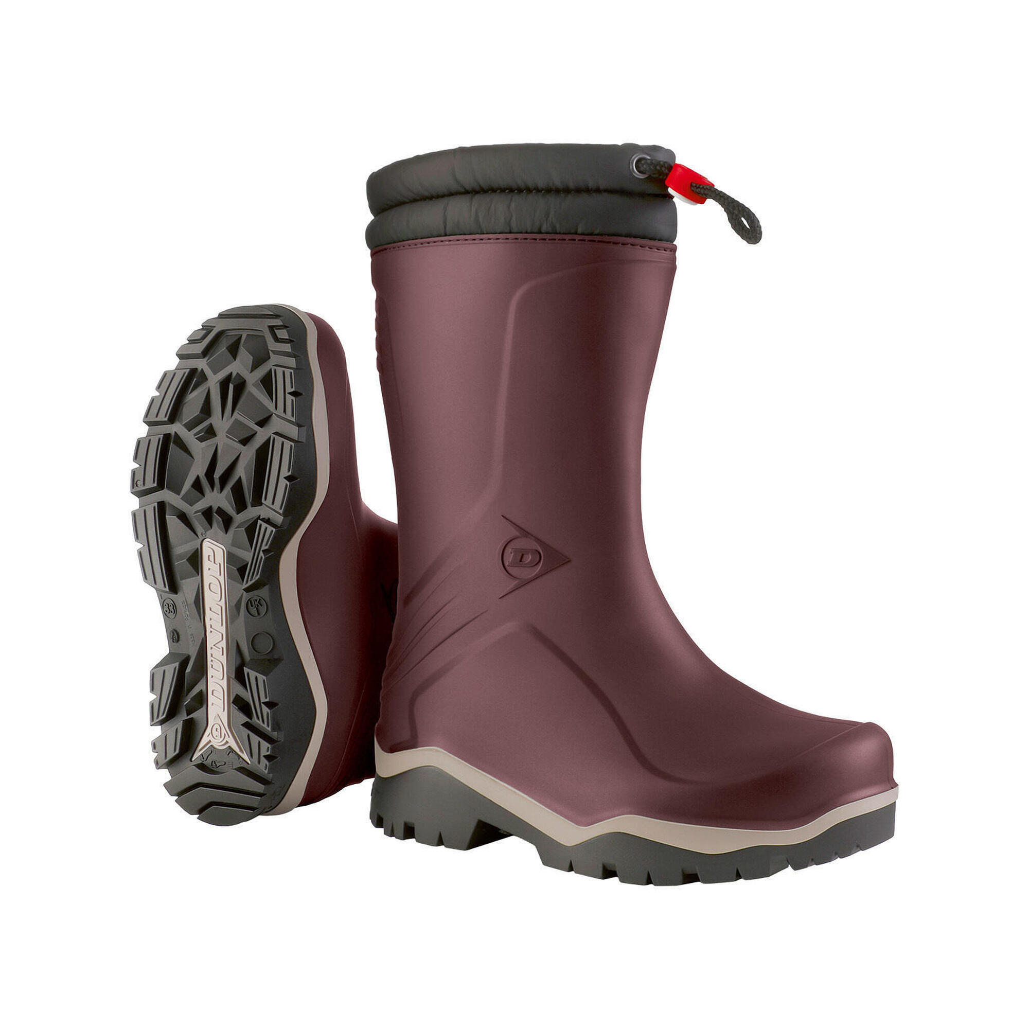Dunlop - Dunlop Bottes Mk0kv45 Vêtements Pour Enfants Blizzard Bordeaux/gris/noir - Bottes D'Écurie - Rouge - Decathlon