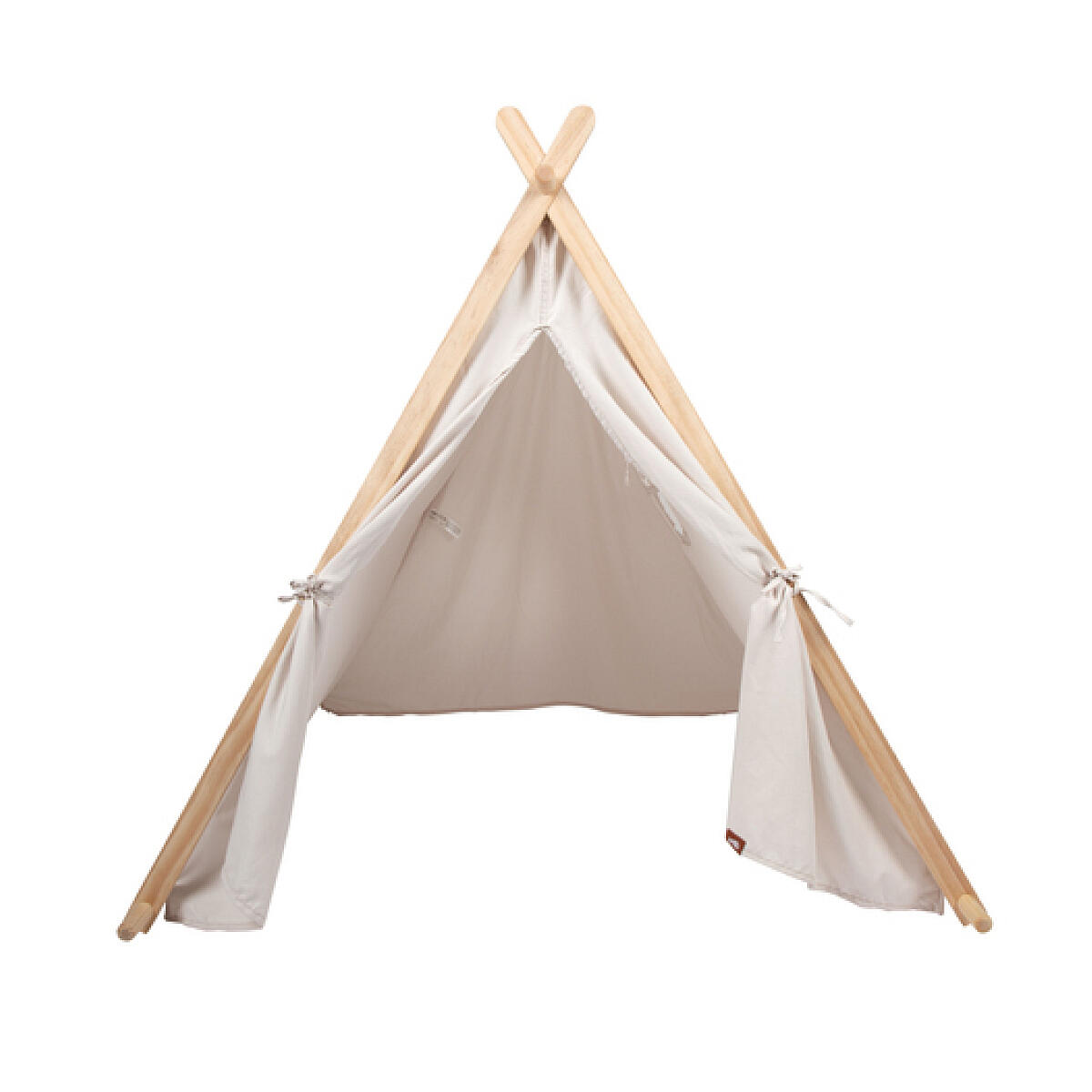 Binnenspeeltent voor kinderen van hout en stof 4/5