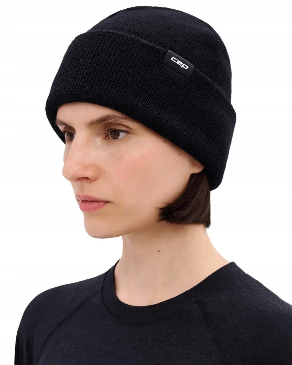 Căciulă alergare termală CEP Core Run Thermal Beanie | protecție vânt - black 6/7