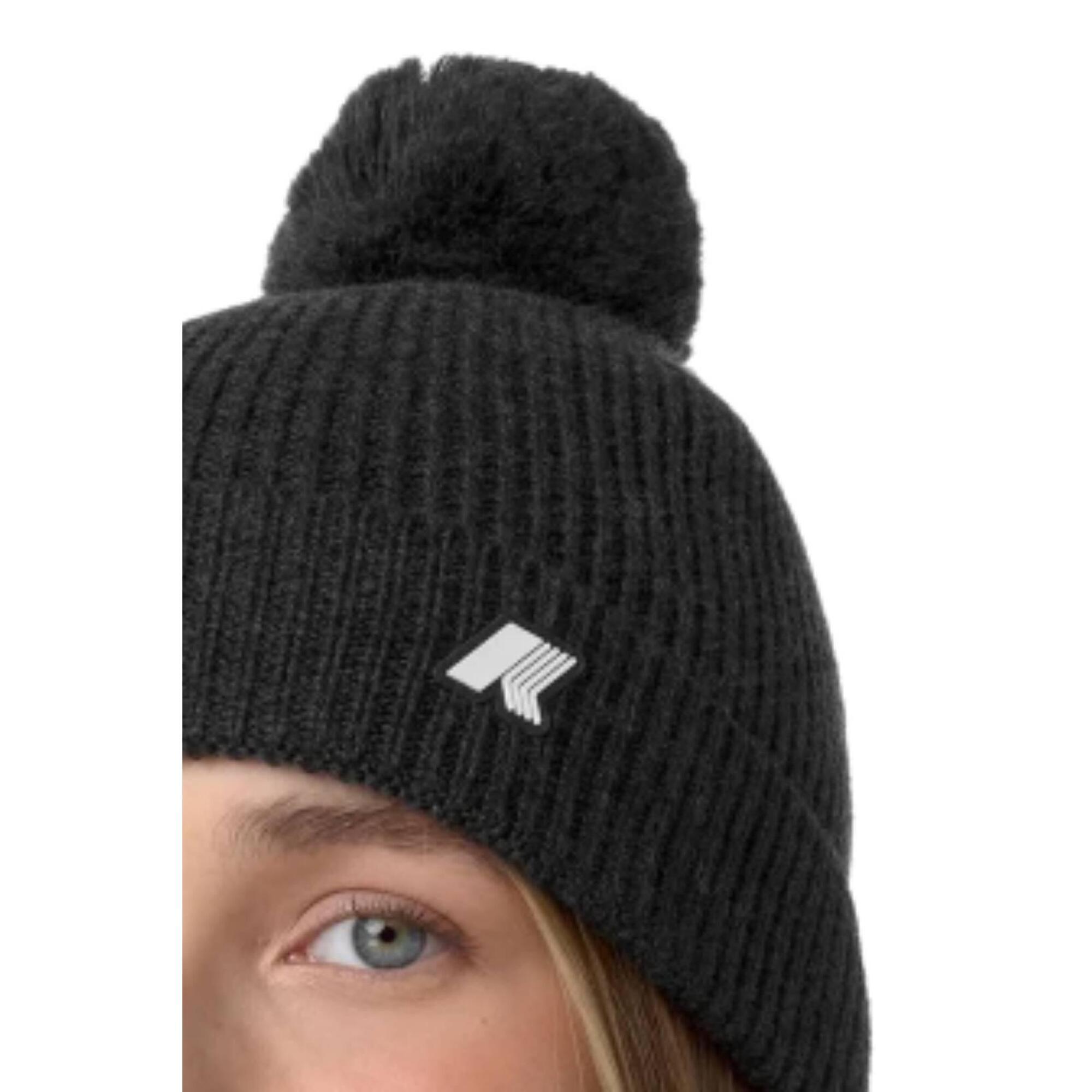 K-way - Cuffia Unisex Vincienne Cardigan Stitch Woolpom-pom - Bonnet - Noir - 42 M/l - Decathlon