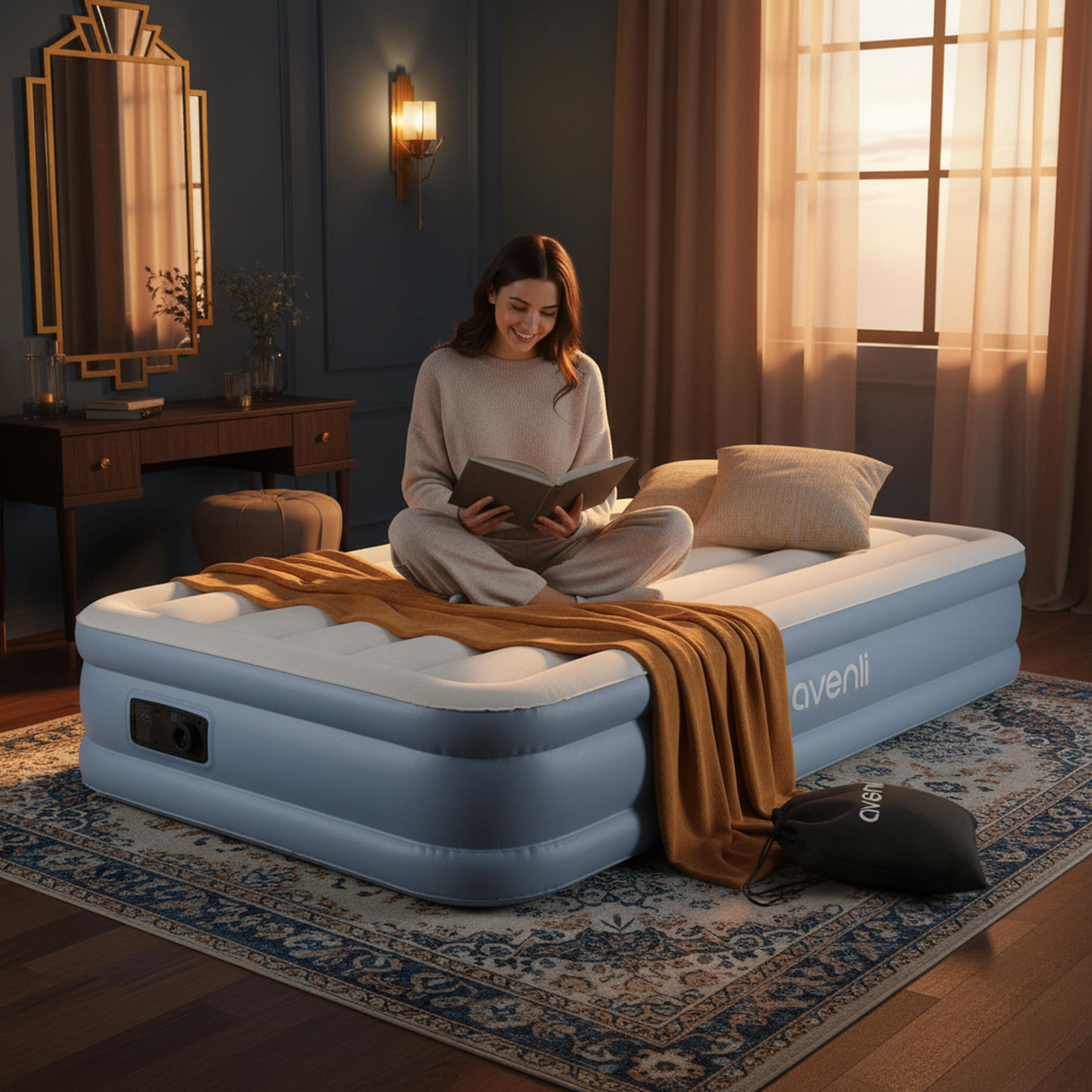 Luftmatratze selbstaufblasend 1 Person 191x99x33cm Luftbett mit Elektropumpe 7/7