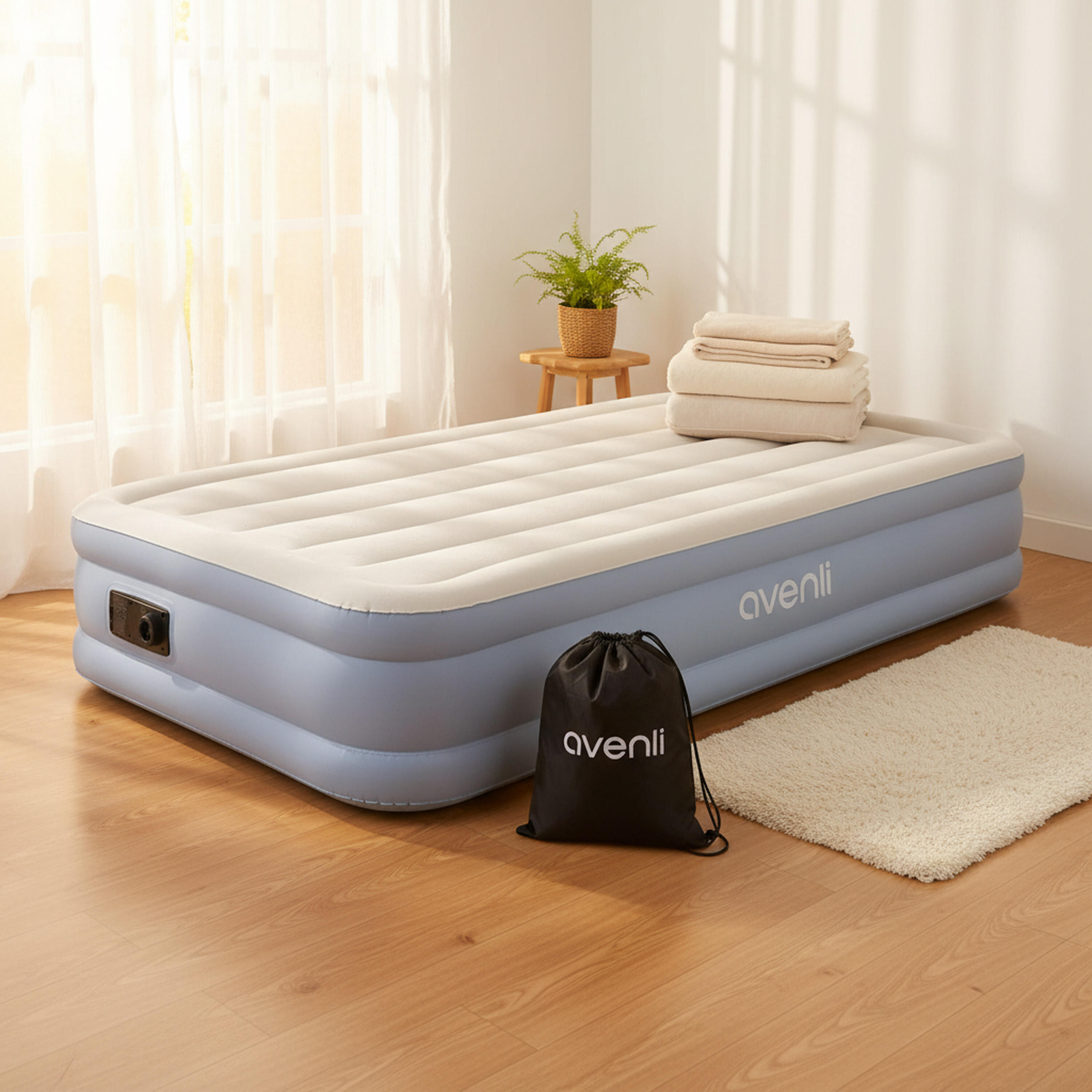 Luftmatratze selbstaufblasend 1 Person 191x99x33cm Luftbett mit Elektropumpe 6/7