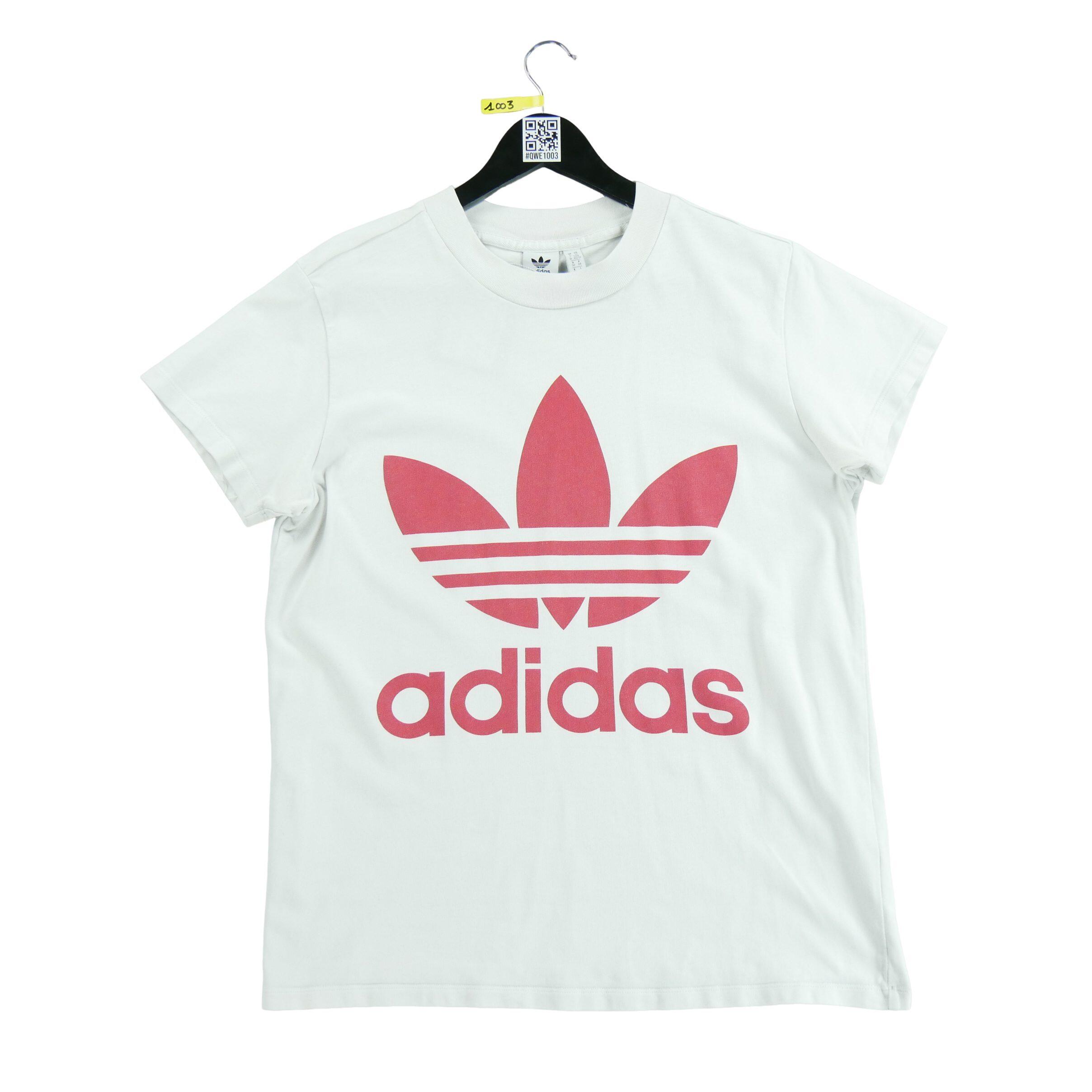 ADIDAS Segunda Vida - Camiseta branca de manga curta para mulheres - Em bom estado