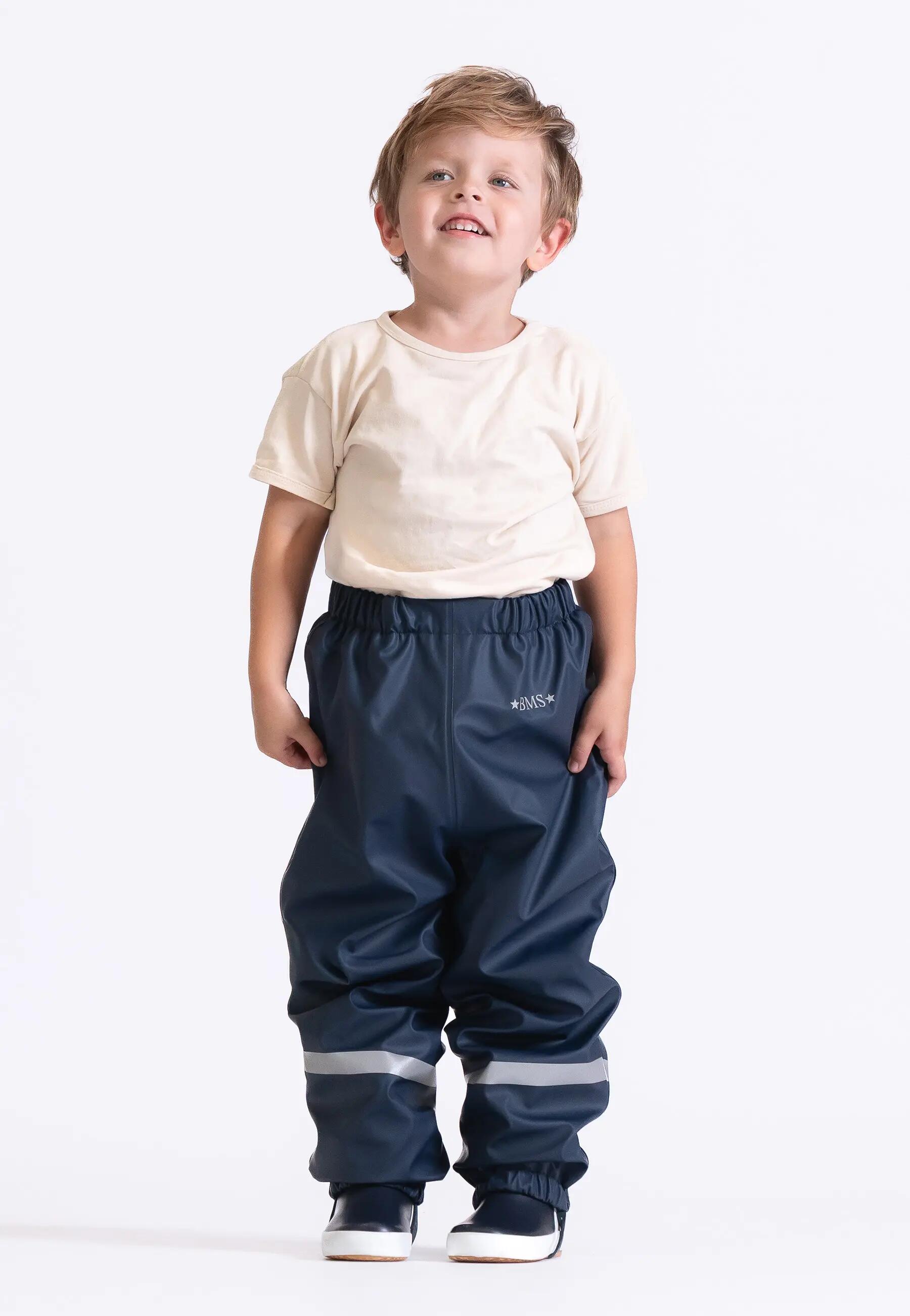 BMS gefütterte Regenhose für Kinder mit Fleece 3/4