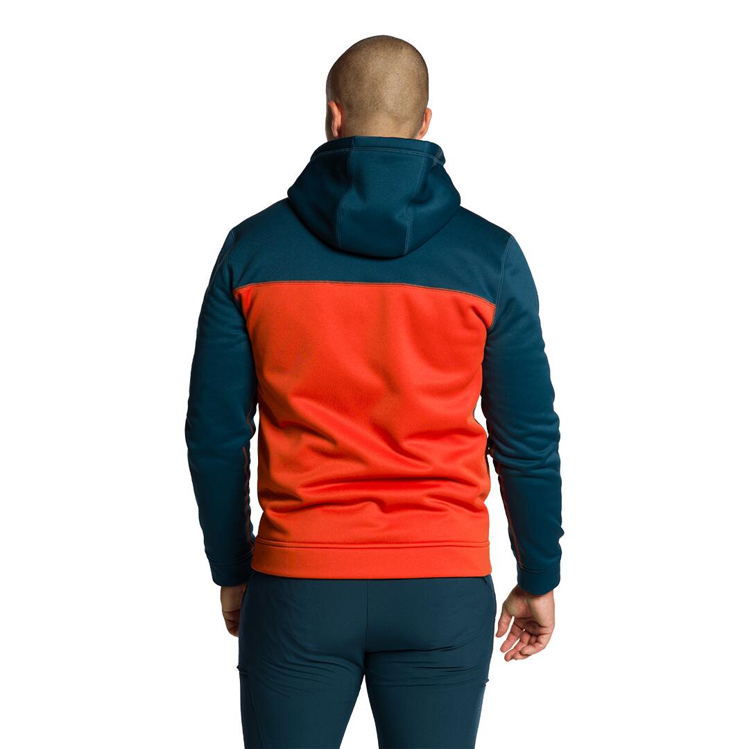 Sudadera con cremallera para Hombre Trangoworld Ripon v02 Naranja/Azul 3/5