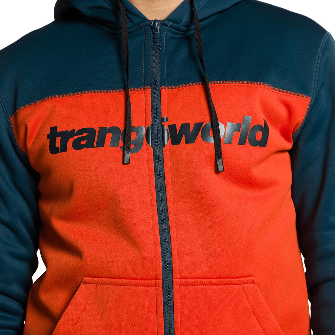 Sudadera con cremallera para Hombre Trangoworld Ripon v02 Naranja/Azul 5/5
